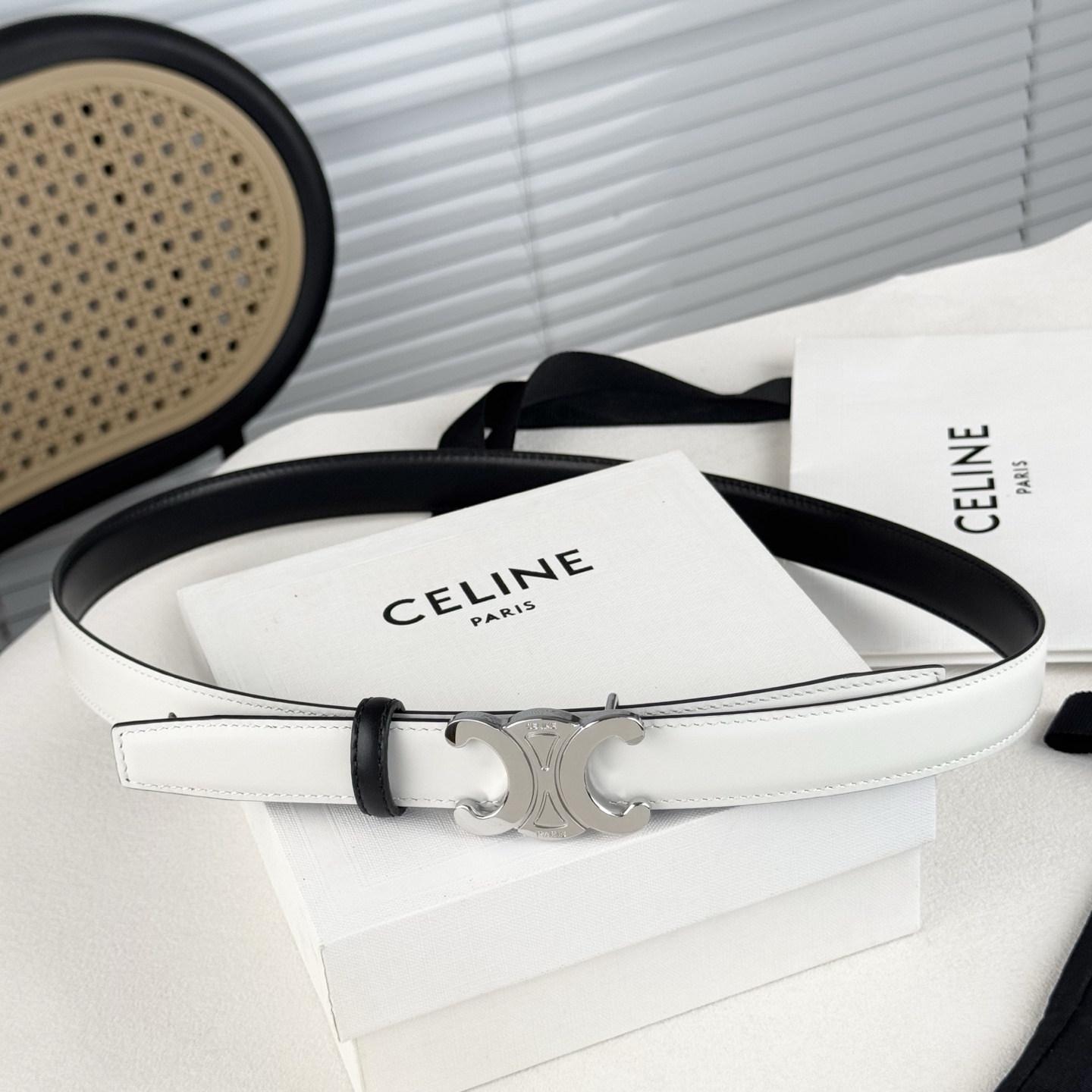 -Celin e新品立体浮标扣女士腰带 意大利进口小牛皮 搭铜扣 宽度2.5双面佩