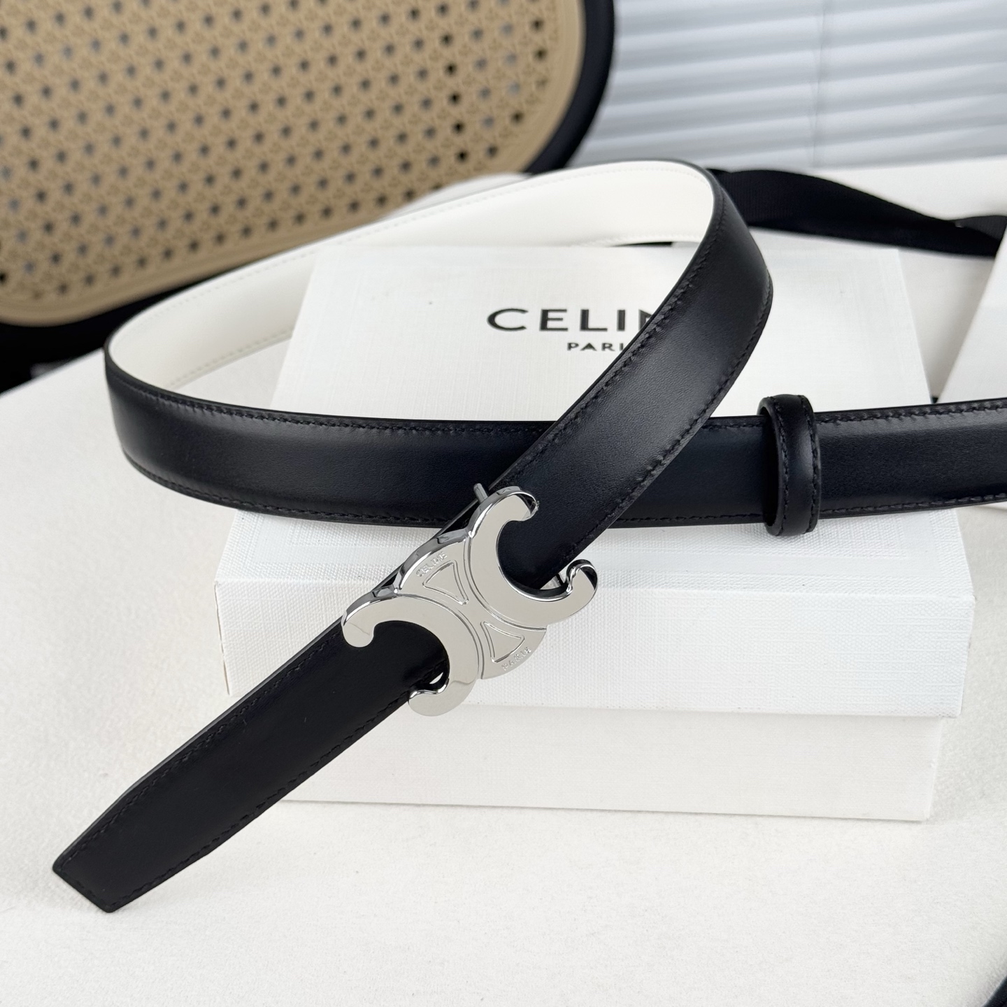 -Celin e新品立体浮标扣女士腰带 意大利进口小牛皮 搭铜扣 宽度2.5双面佩