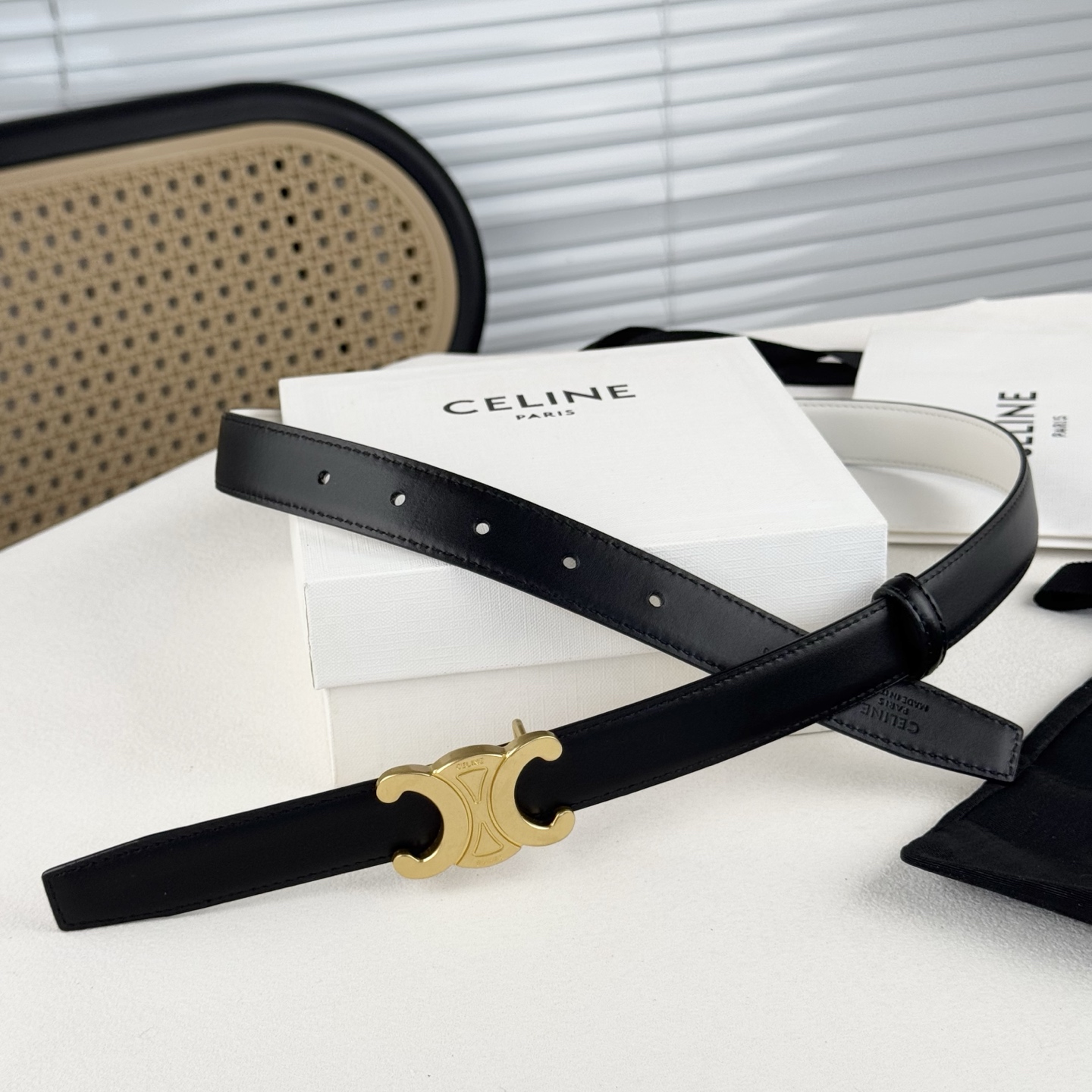 -Celin e新品立体浮标扣女士腰带 意大利进口小牛皮 搭铜扣 宽度2.5双面佩