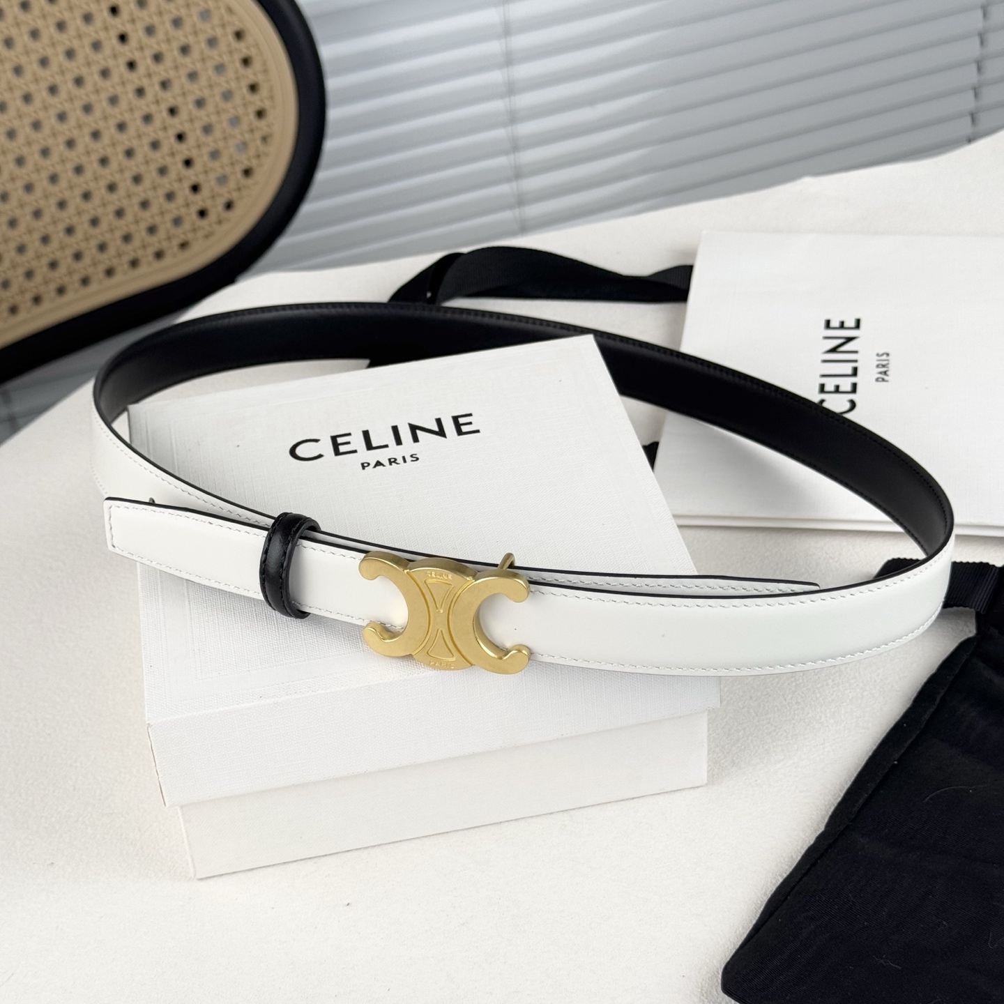 -Celin e新品立体浮标扣女士腰带 意大利进口小牛皮 搭铜扣 宽度2.5双面佩