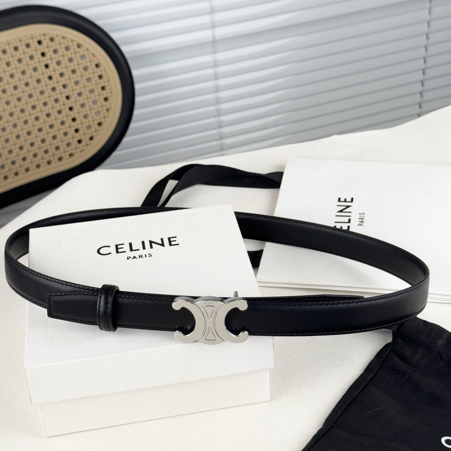 -Celin e新品立体浮标扣女士腰带 意大利进口小牛皮 搭铜扣 宽度2.5双面佩