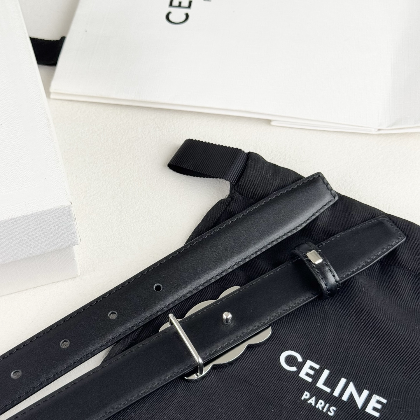 -Celin e新品立体浮标扣女士腰带 意大利进口小牛皮 搭铜扣 宽度2.5双面佩