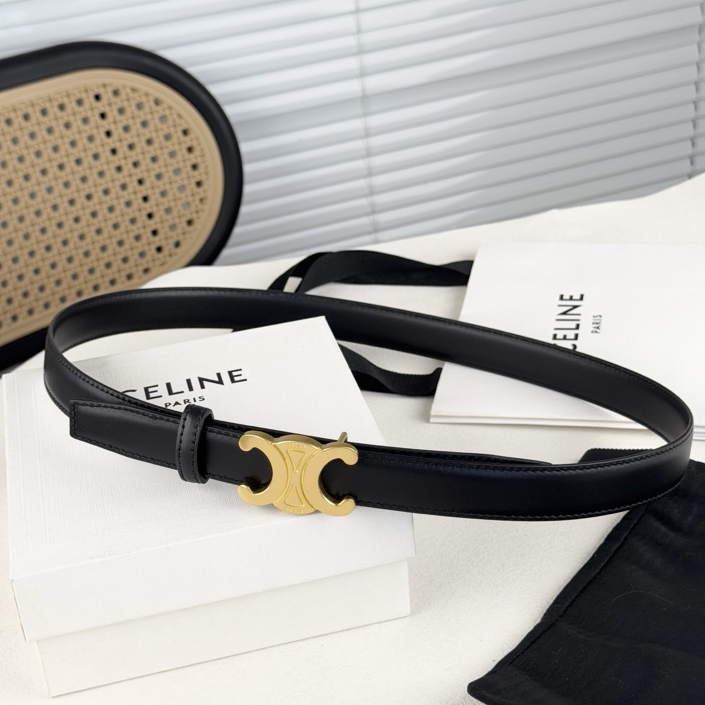-Celin e新品立体浮标扣女士腰带 意大利进口小牛皮 搭铜扣 宽度2.5双面佩