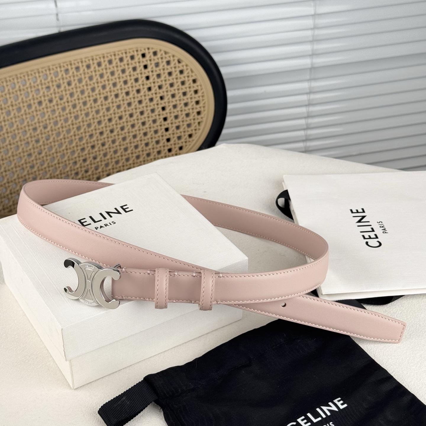 -Celin e新品立体浮标针扣女士腰带 意大利进口小牛皮 搭铜扣 宽度2.5