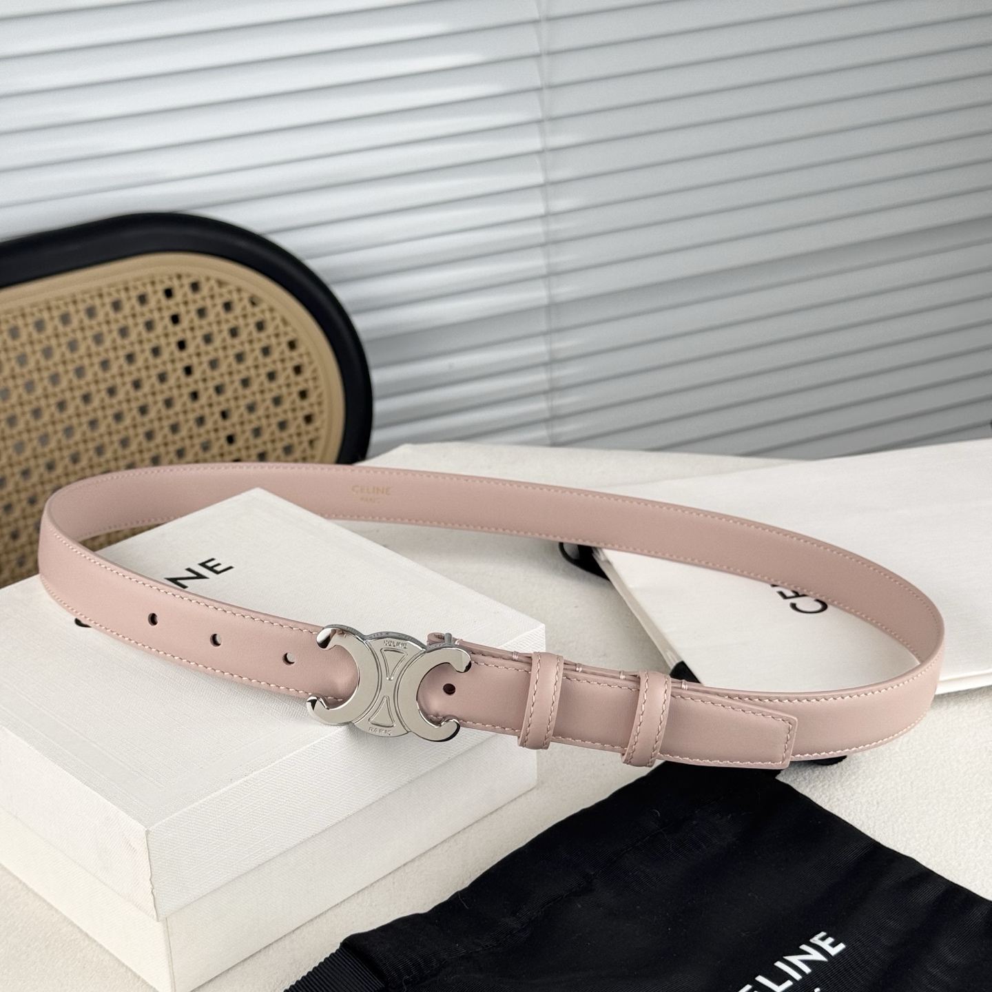 -Celin e新品立体浮标针扣女士腰带 意大利进口小牛皮 搭铜扣 宽度2.5