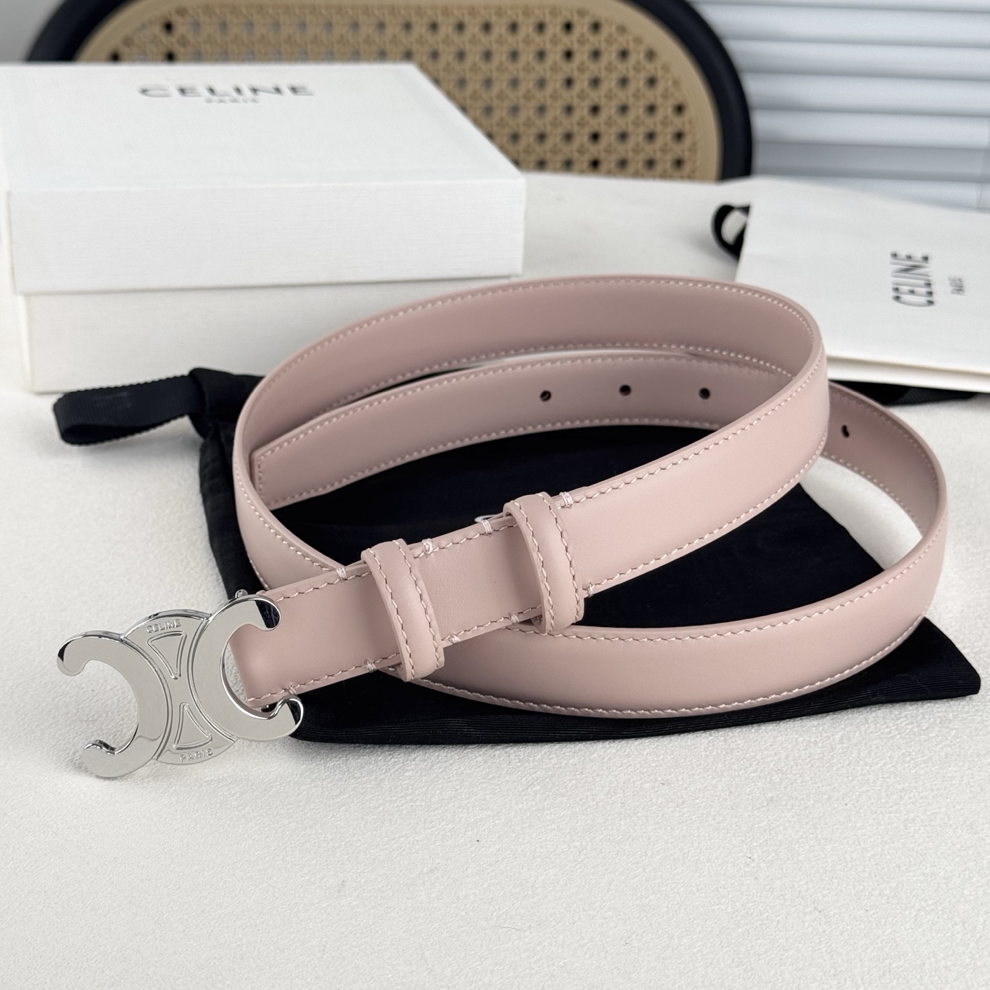 -Celin e新品立体浮标针扣女士腰带 意大利进口小牛皮 搭铜扣 宽度2.5