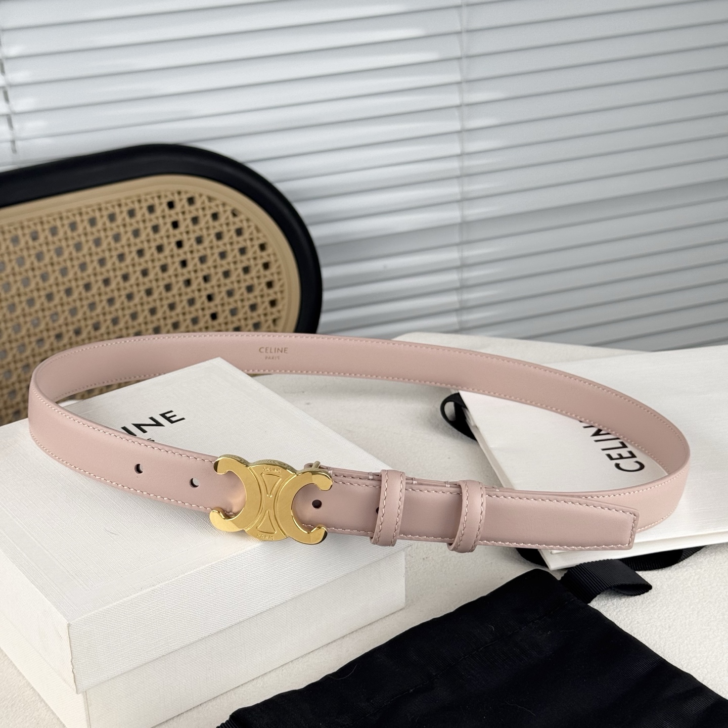 -Celin e新品立体浮标针扣女士腰带 意大利进口小牛皮 搭铜扣 宽度2.5