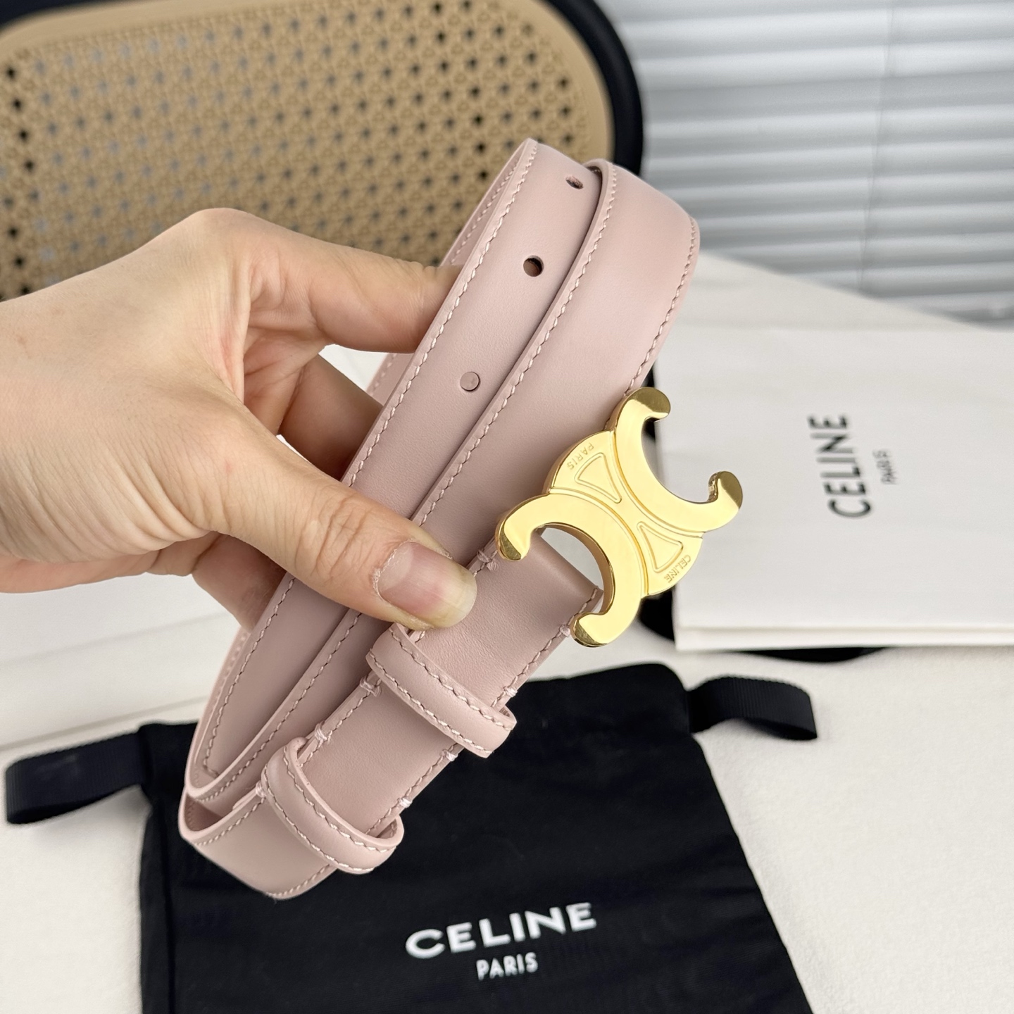 -Celin e新品立体浮标针扣女士腰带 意大利进口小牛皮 搭铜扣 宽度2.5