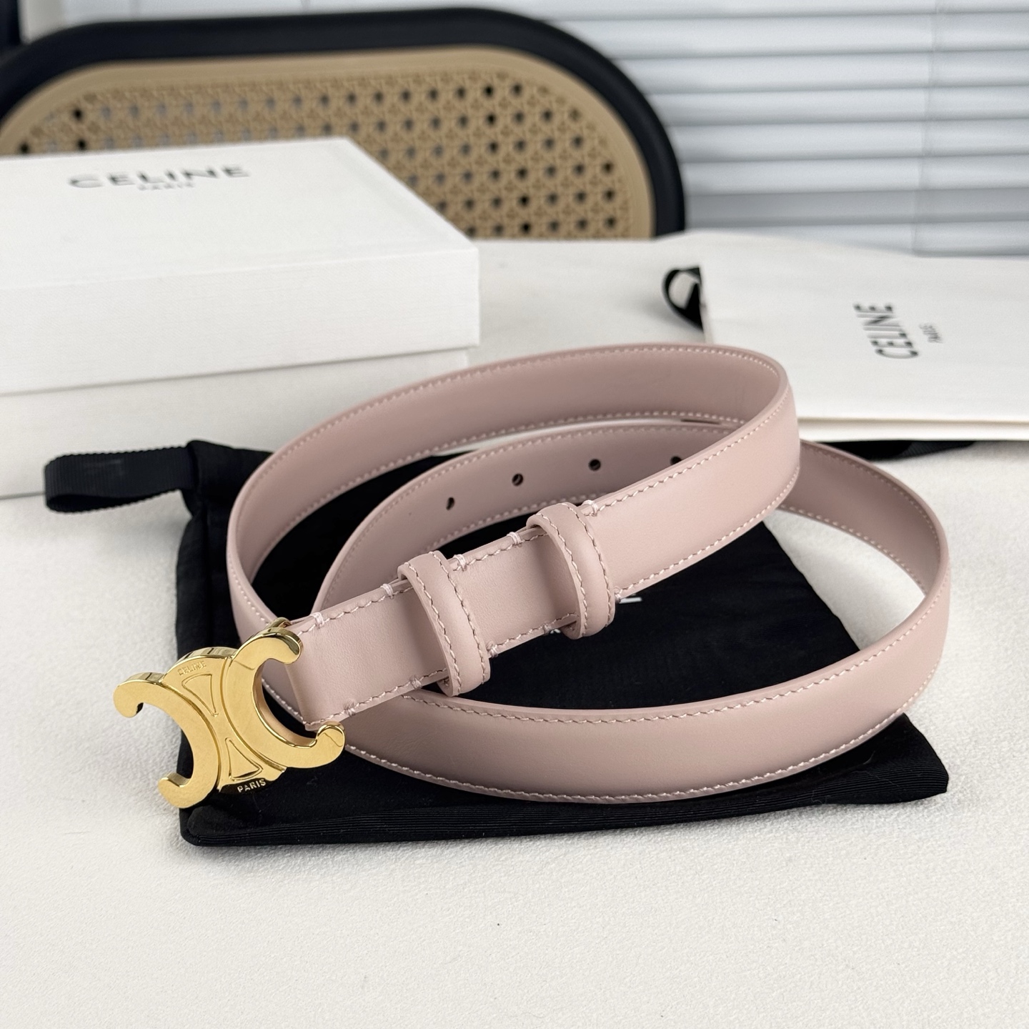 -Celin e新品立体浮标针扣女士腰带 意大利进口小牛皮 搭铜扣 宽度2.5