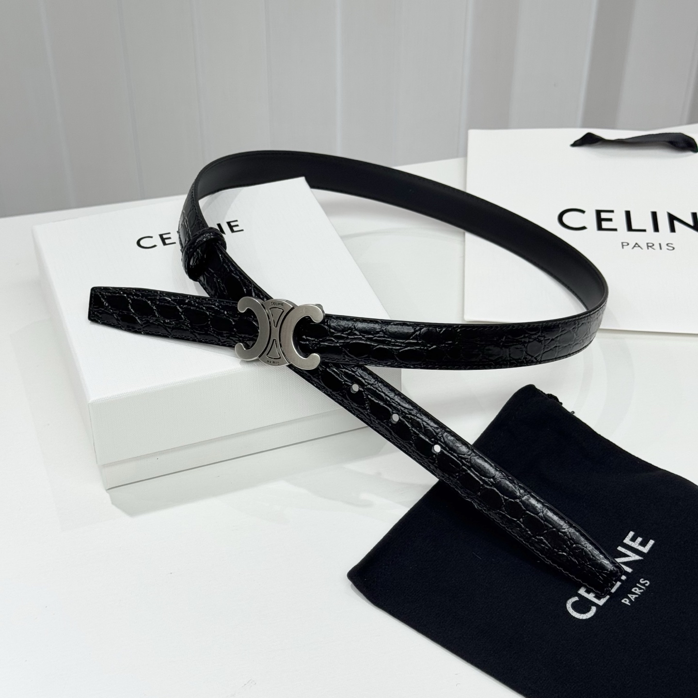-Celin e新品立体浮标扣女士腰带 意大利进口小牛皮 搭铜扣 宽度2.5双面佩