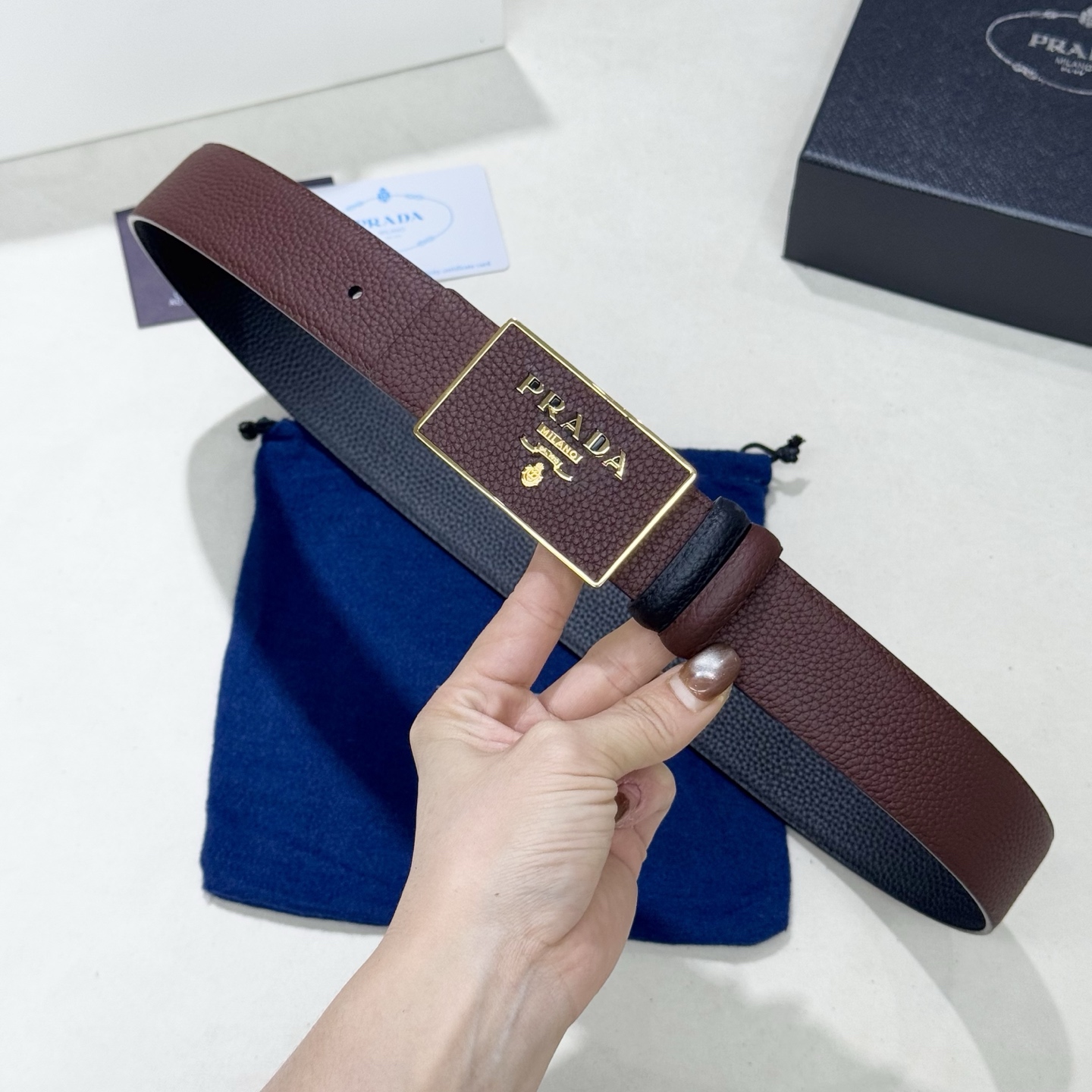 Prada Style Leather Men's Belts Lookbook Reference image 2