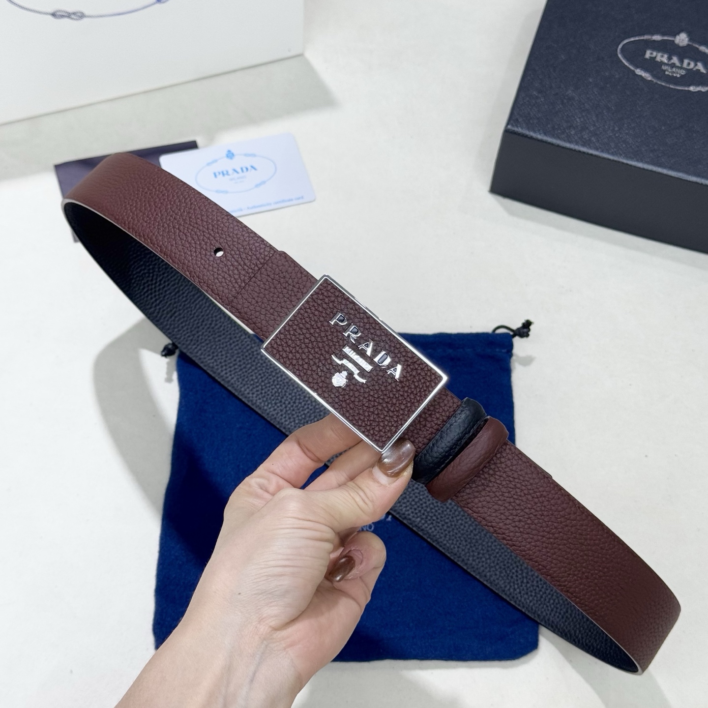 Prada Style Leather Men's Belts Lookbook Reference image 2