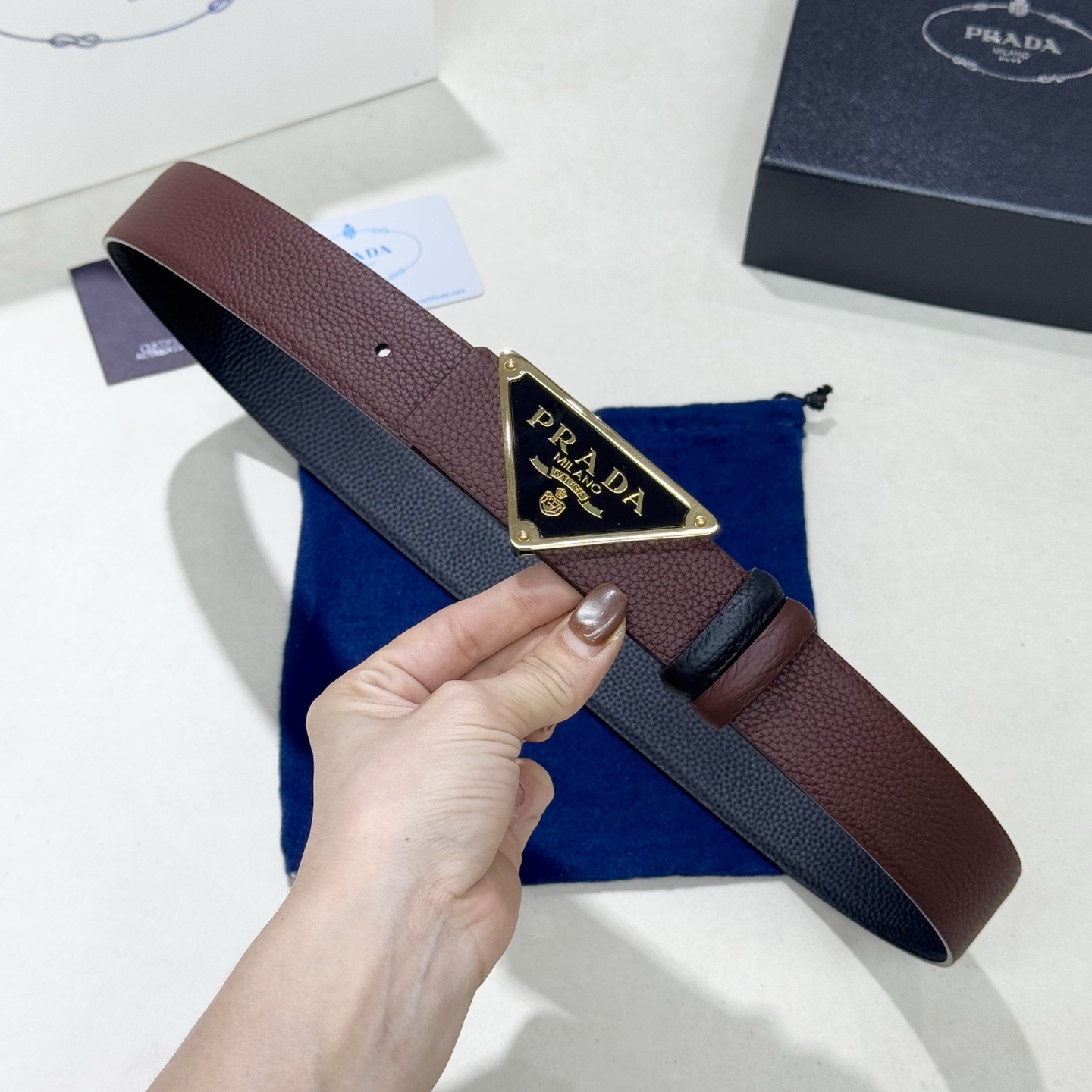 Prada Style Leather Men's Belts Lookbook Reference image 2