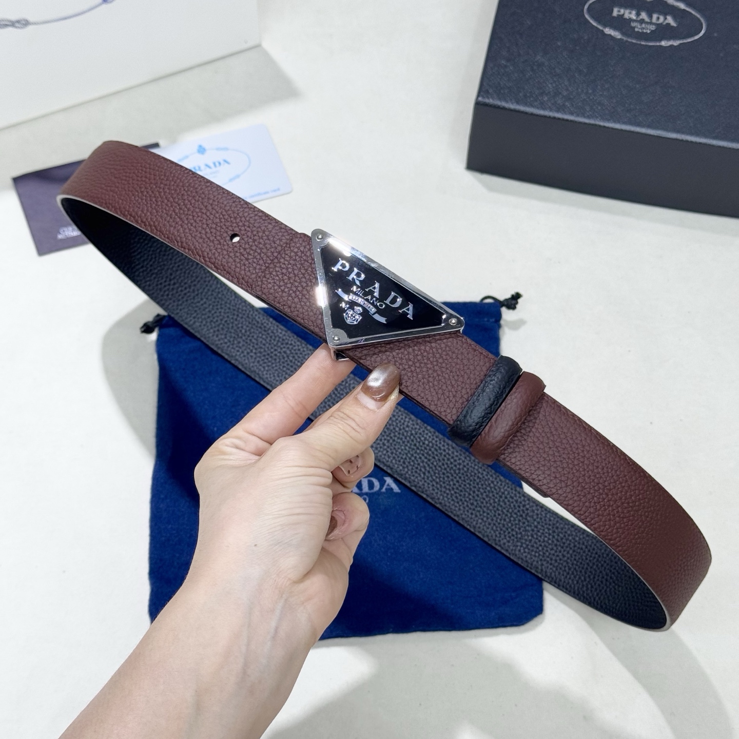 Prada Style Leather Men's Belts Lookbook Reference image 2