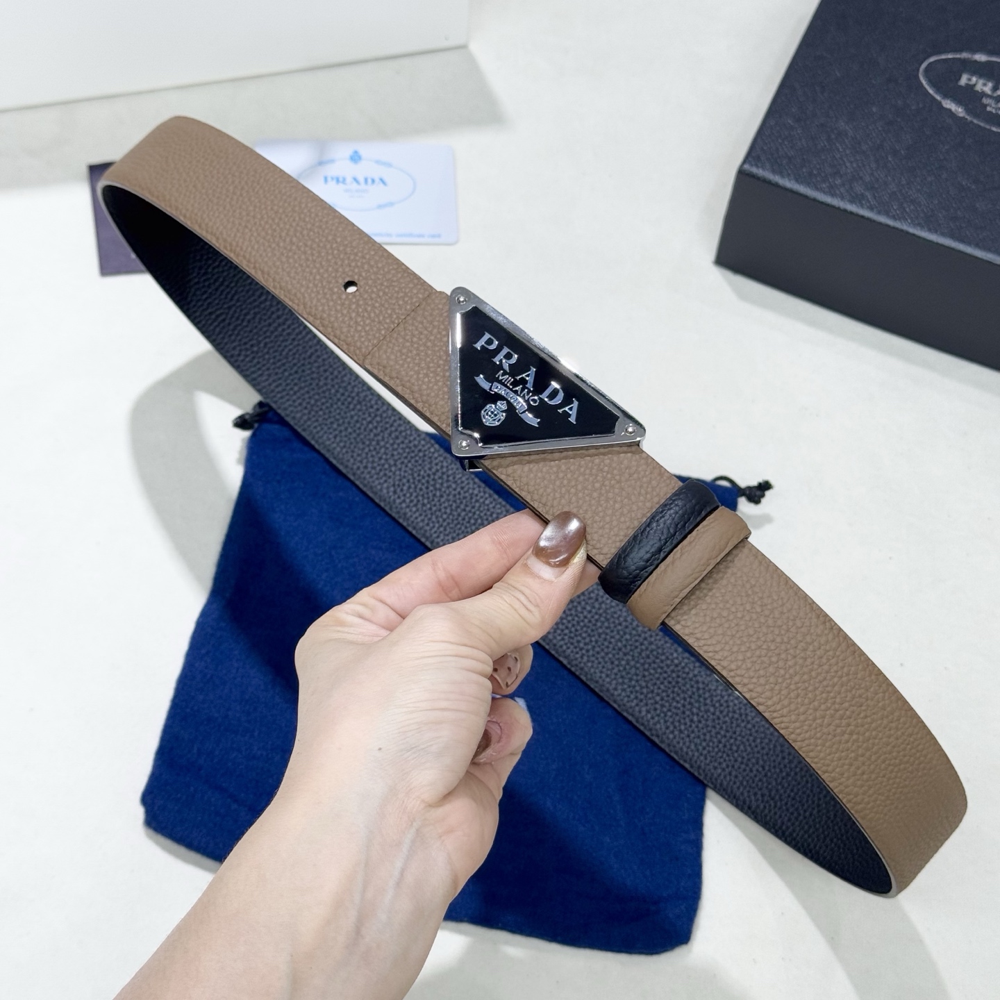 Prada Style Leather Men's Belts Lookbook Reference image 2