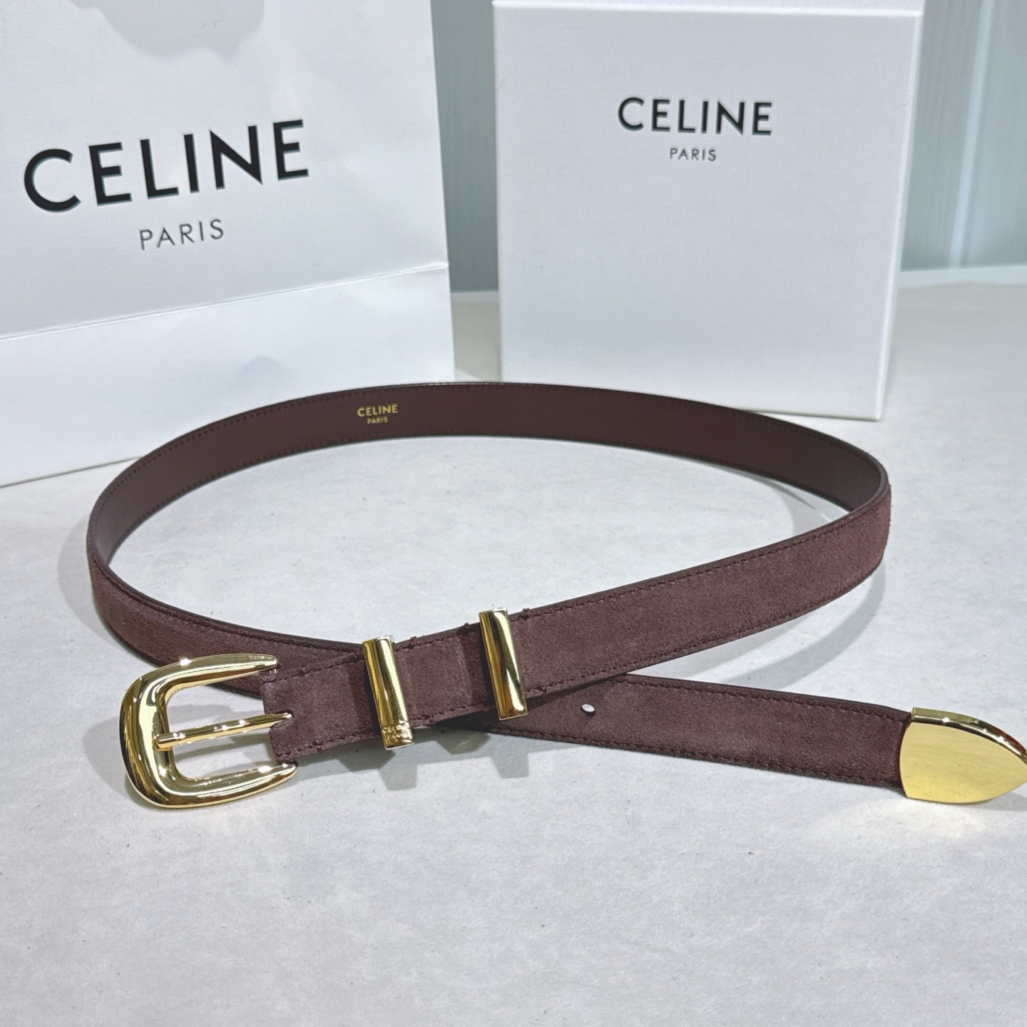 -Celine 新品立体浮标针扣女士腰带 意大利进口小牛皮 宽度2.5(亮金扣)-Top High Quatity Cheap Sneakers Fashion Clothing Clothes Bags handbags Shoes of all Brand wholesale With The best Quality And Beautiful Price from China Factory Chinese suppliers wholesaler seller -Celine 新品立体浮标针扣女士腰带 意大利进口小牛皮 宽度2.5(亮金扣)