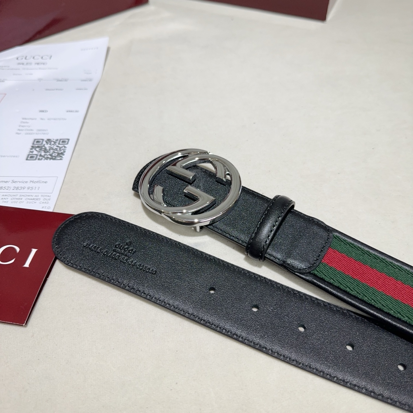 GUCCI（古奇新款） 采用织带布搭配双面头层牛皮 红绿布包边黑色牛皮古金 古银 烤漆黑 亮金 亮银 亮枪 扣头