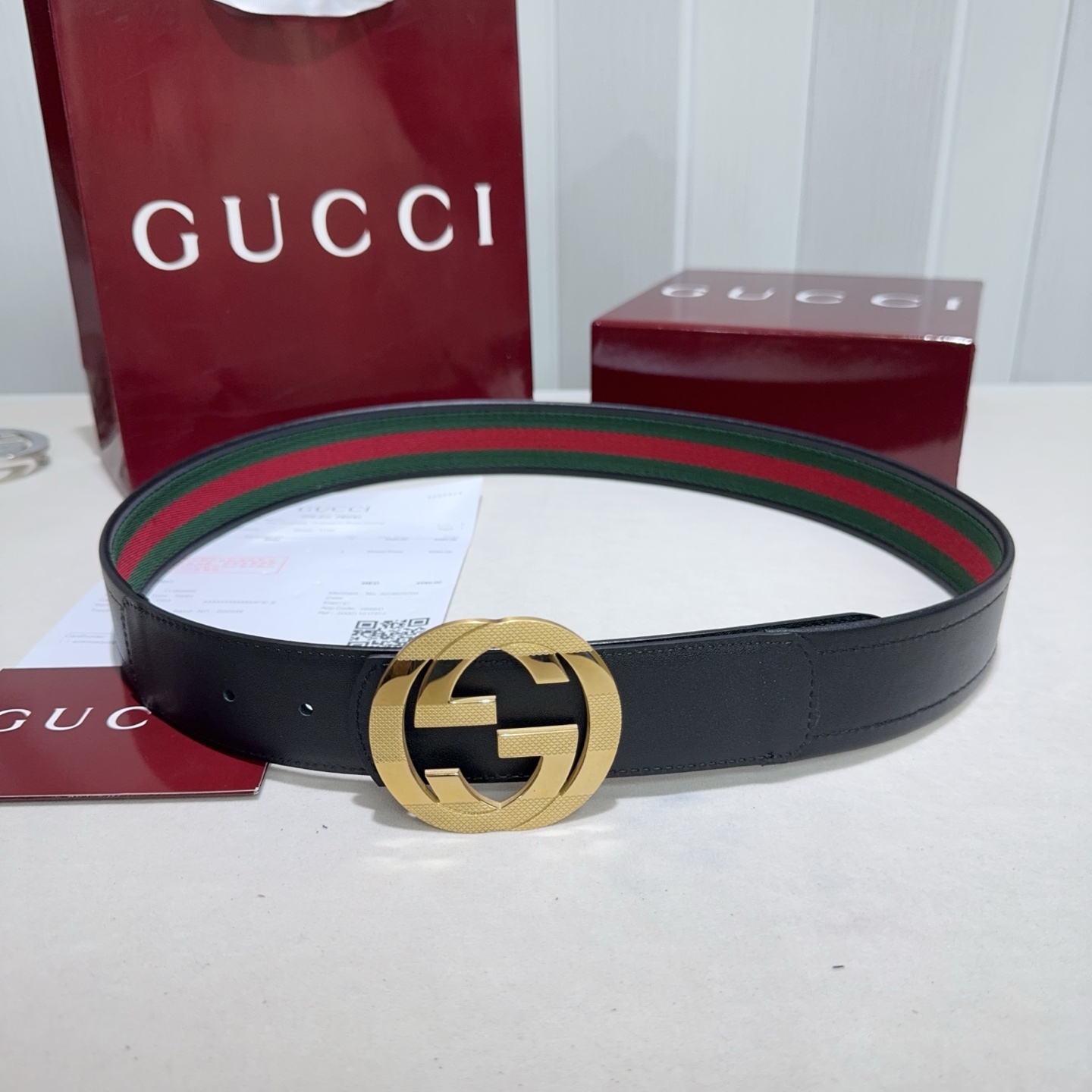 🎐GUCCI🎐（古奇新款）采用织带布搭配双面头层牛皮 ➕纯钢精品花纹扣头打造 双面可用，柔软细腻，休闲商