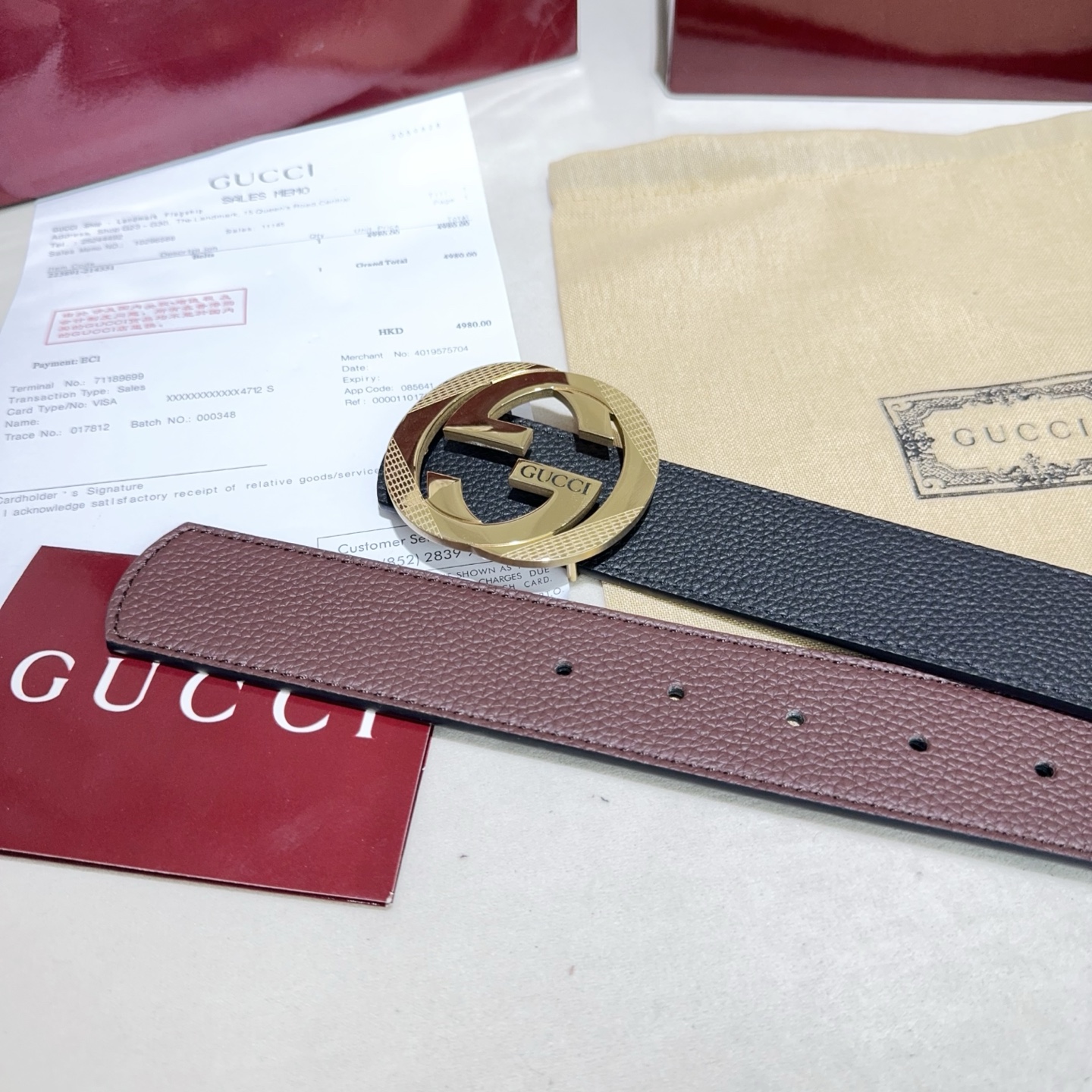 🎐GUCCI🎐（古奇新款）采用双面togo纹头层牛皮 ➕纯钢精品花纹扣头打造 双面可用，柔软细腻，休闲商