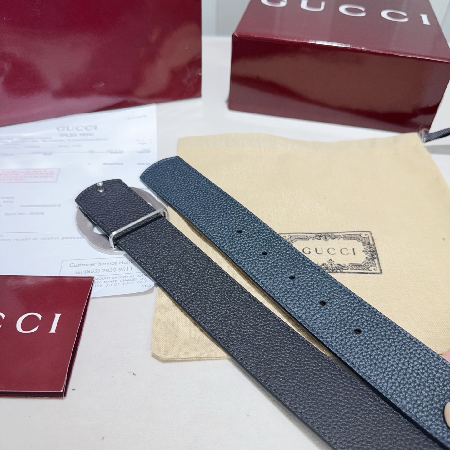 🎐GUCCI🎐（古奇新款）采用双面togo纹头层牛皮 ➕纯钢精品花纹扣头打造 双面可用，柔软细腻，休闲商