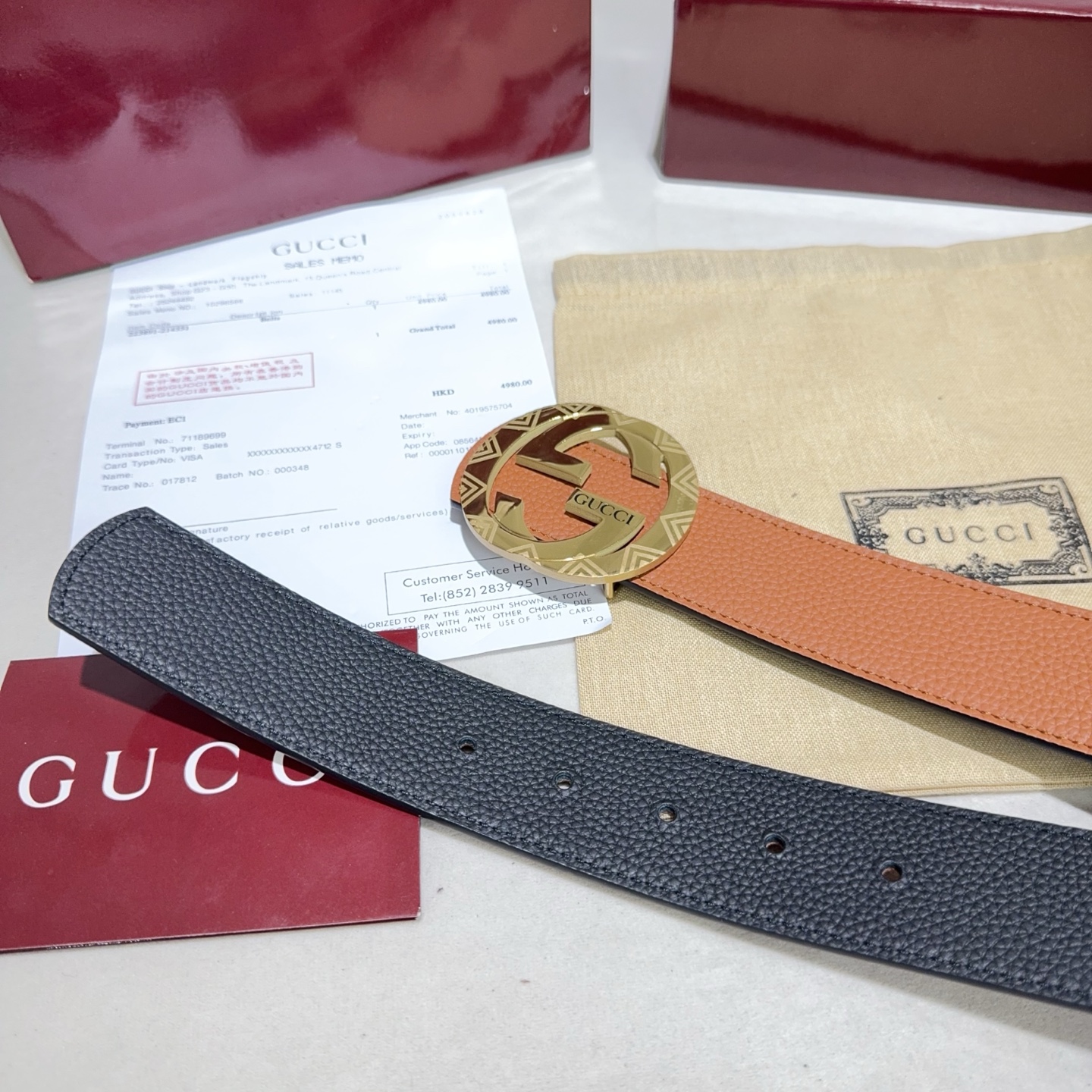 🎐GUCCI🎐（古奇新款）采用双面togo纹头层牛皮 ➕纯钢精品花纹扣头打造 双面可用，柔软细腻，休闲商