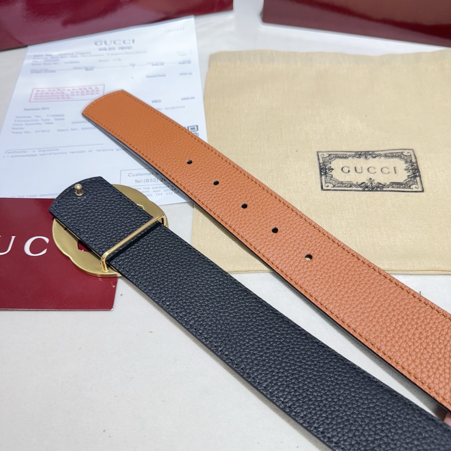 🎐GUCCI🎐（古奇新款）采用双面togo纹头层牛皮 ➕纯钢精品花纹扣头打造 双面可用，柔软细腻，休闲商