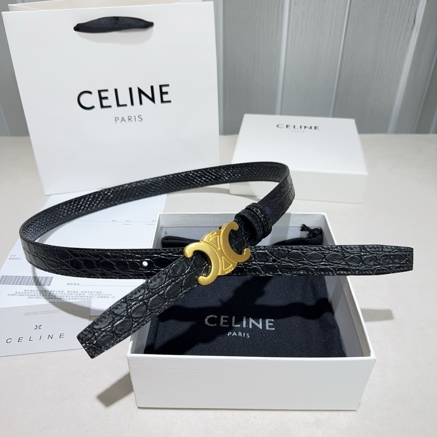 CELINE✨凯旋门蛇纹细腰｜yyds蛇纹肌理搭配石头纹+经典扣头一根腰带解锁N种穿搭精致感细款版型勾勒
