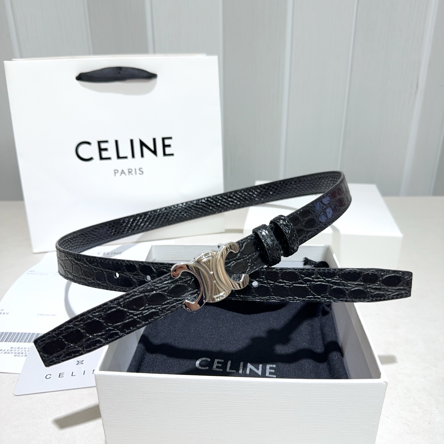 CELINE✨凯旋门蛇纹细腰｜yyds蛇纹肌理搭配石头纹+经典扣头一根腰带解锁N种穿搭精致感细款版型勾勒