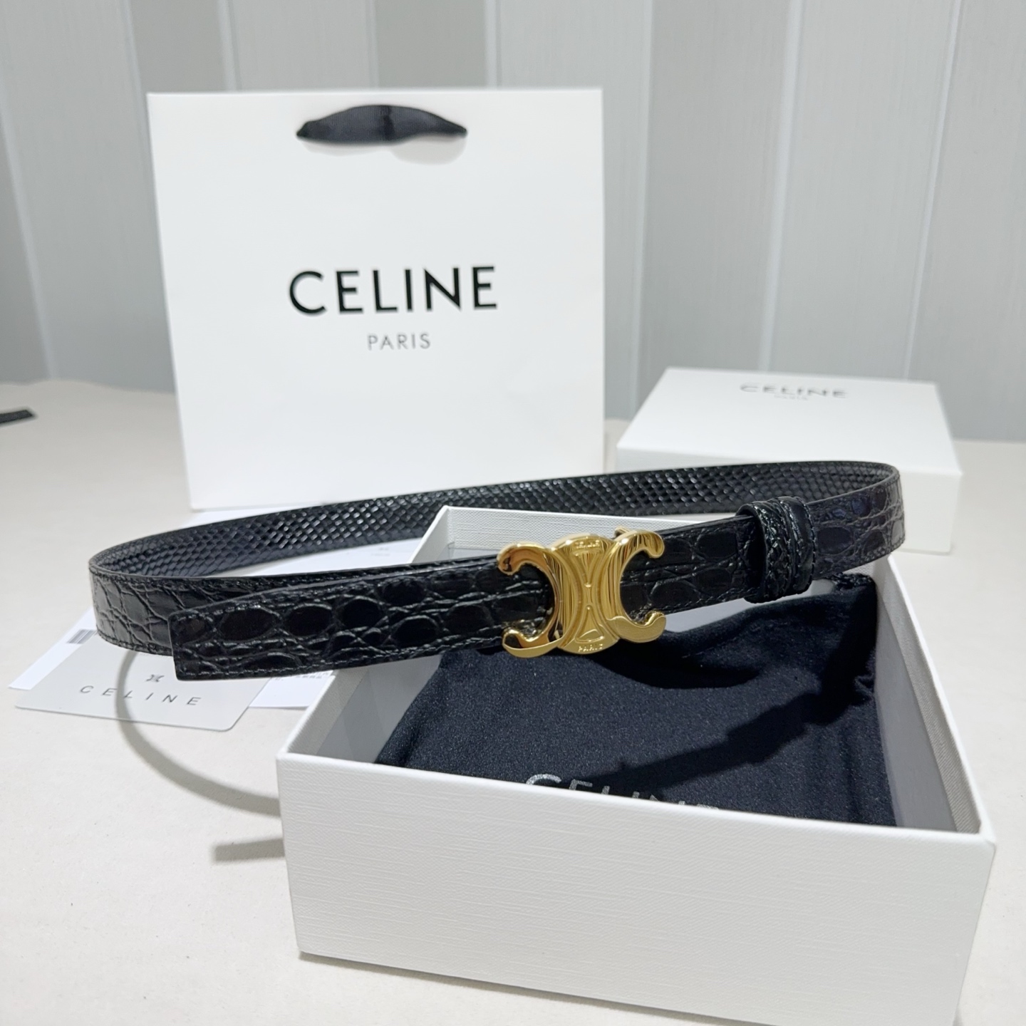 CELINE✨凯旋门蛇纹细腰｜yyds蛇纹肌理搭配石头纹+经典扣头一根腰带解锁N种穿搭精致感细款版型勾勒