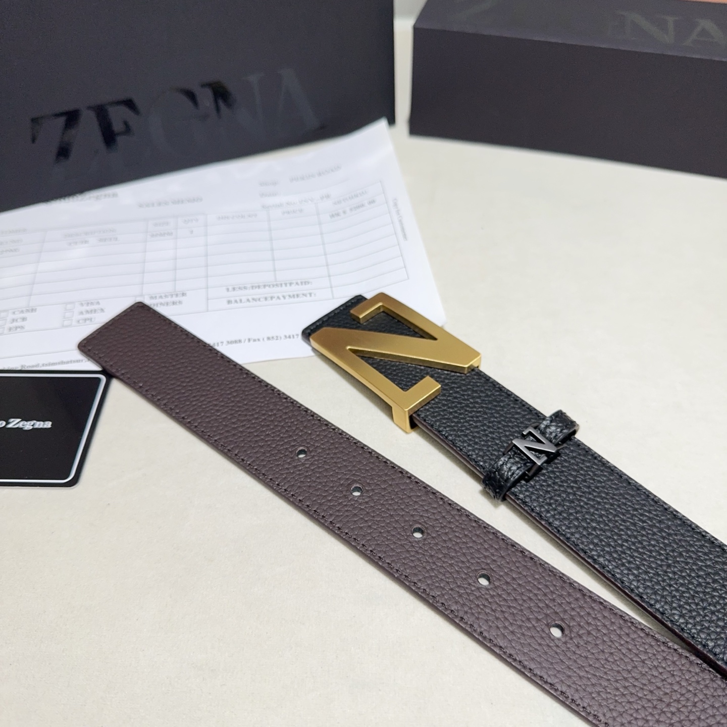 ZEGNA(杰尼亚)Z字扣皮带，双面togo纹质感拉满，金属扣饰简约大气，商务休闲双场景适配，低调奢华的