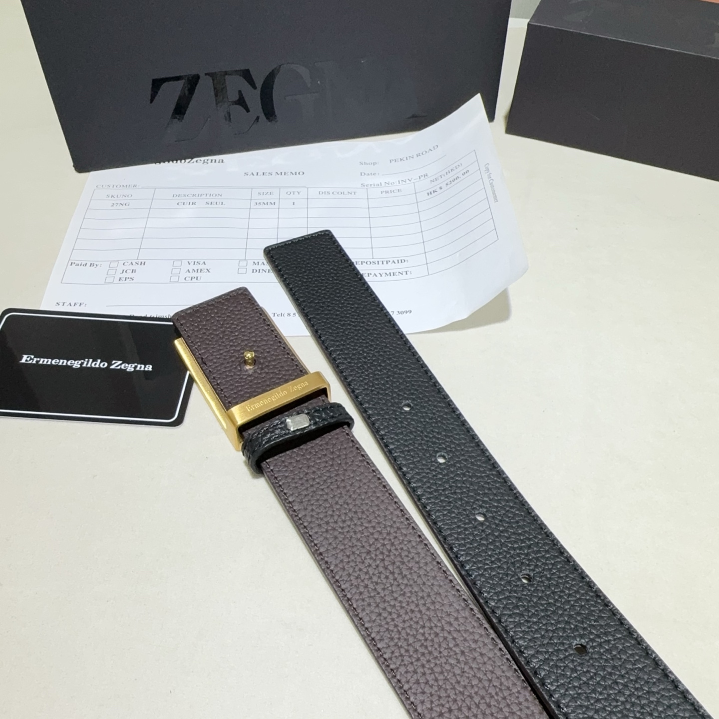 ZEGNA(杰尼亚)Z字扣皮带，双面togo纹质感拉满，金属扣饰简约大气，商务休闲双场景适配，低调奢华的