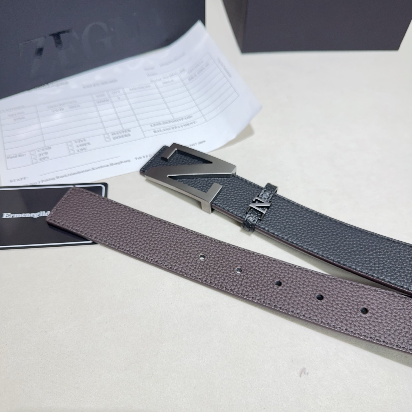 ZEGNA(杰尼亚)Z字扣皮带，双面togo纹质感拉满，金属扣饰简约大气，商务休闲双场景适配，低调奢华的