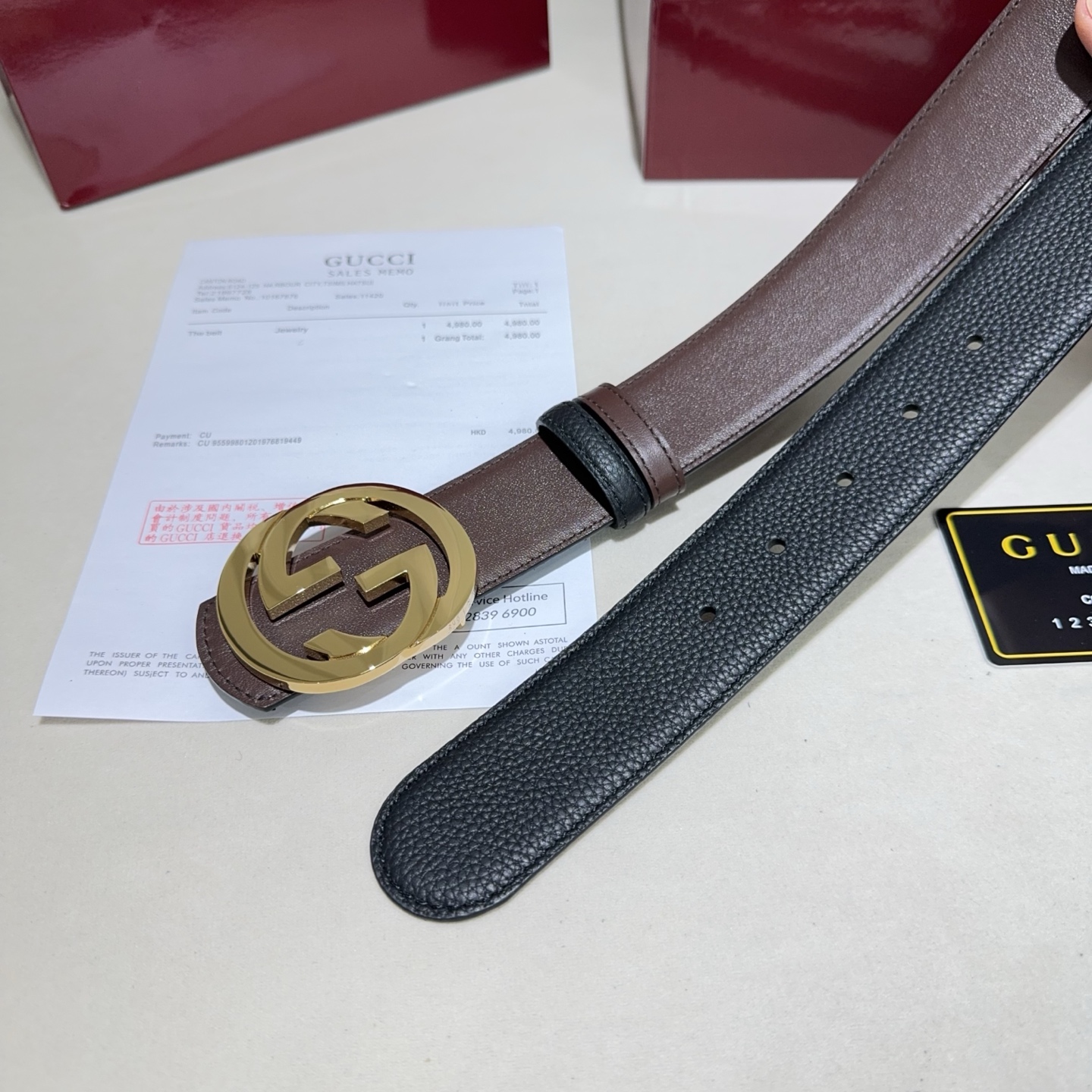 🌟Gucci（古奇）解锁腰带新品·细节实拍精选togo纹搭平纹头层牛皮打造，纹理细腻，双面设计可随心切换