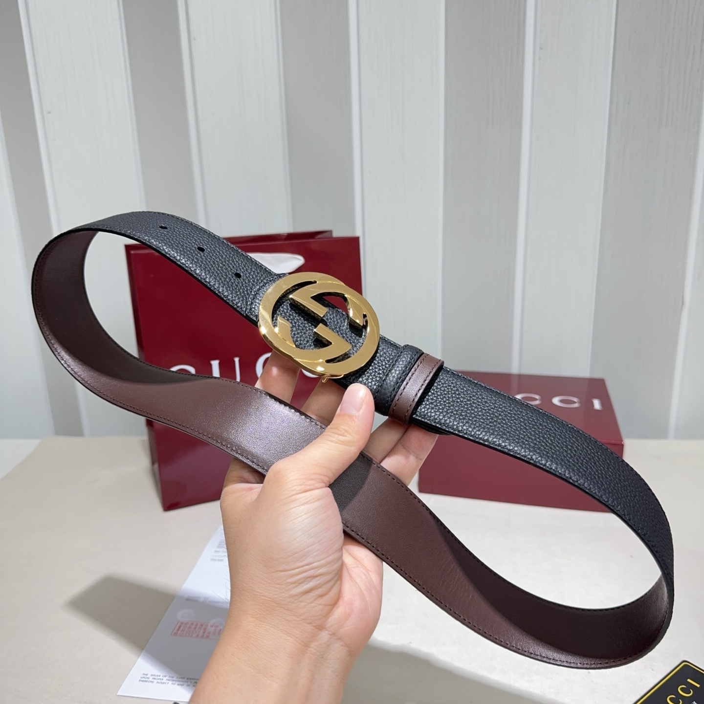 🌟Gucci（古奇）解锁腰带新品·细节实拍精选togo纹搭平纹头层牛皮打造，纹理细腻，双面设计可随心切换