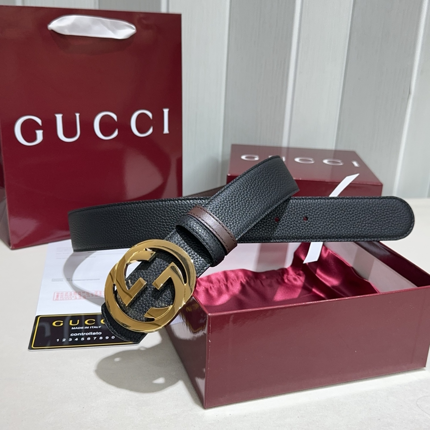 🌟Gucci（古奇）解锁腰带新品·细节实拍精选togo纹搭平纹头层牛皮打造，纹理细腻，双面设计可随心切换
