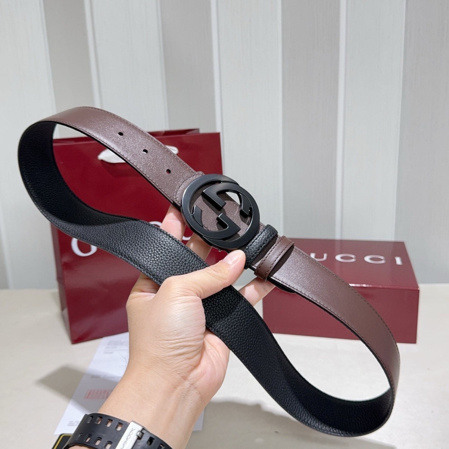 🌟Gucci（古奇）解锁腰带新品·细节实拍精选togo纹搭平纹头层牛皮打造，纹理细腻，双面设计可随心切换