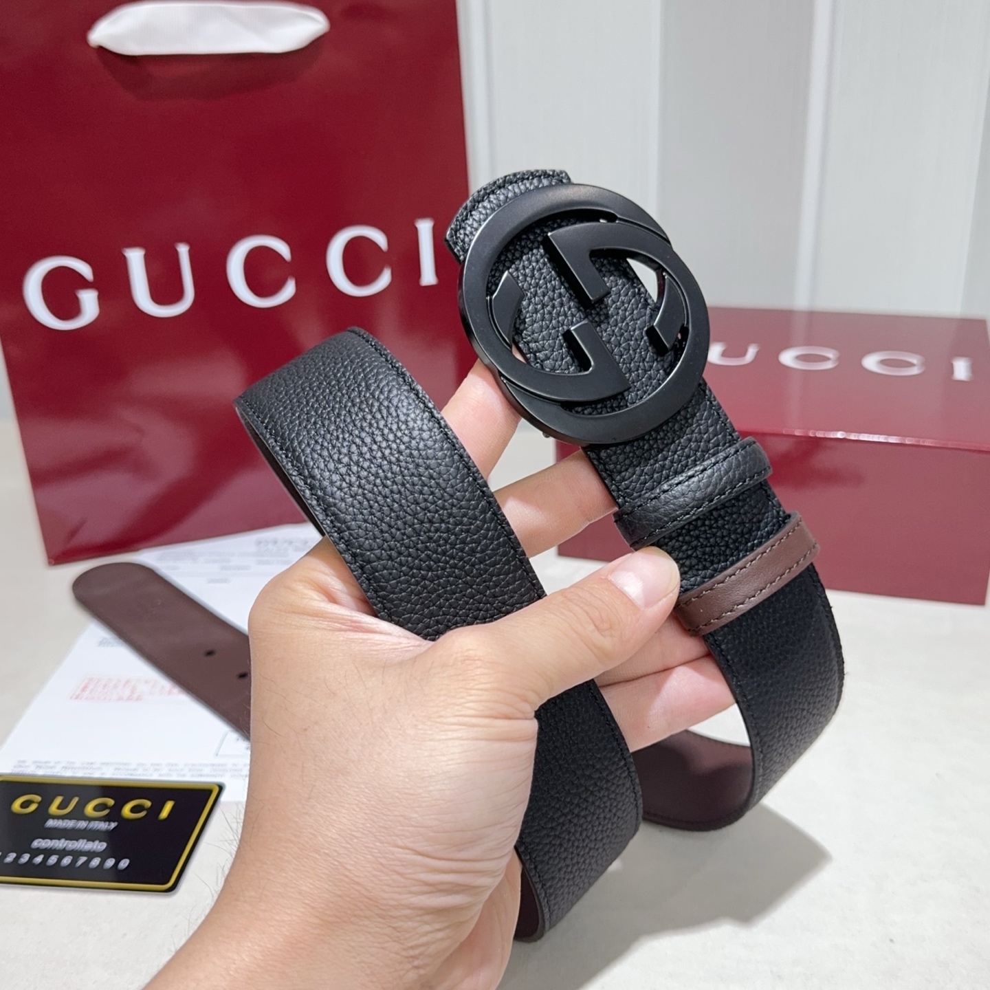 🌟Gucci（古奇）解锁腰带新品·细节实拍精选togo纹搭平纹头层牛皮打造，纹理细腻，双面设计可随心切换