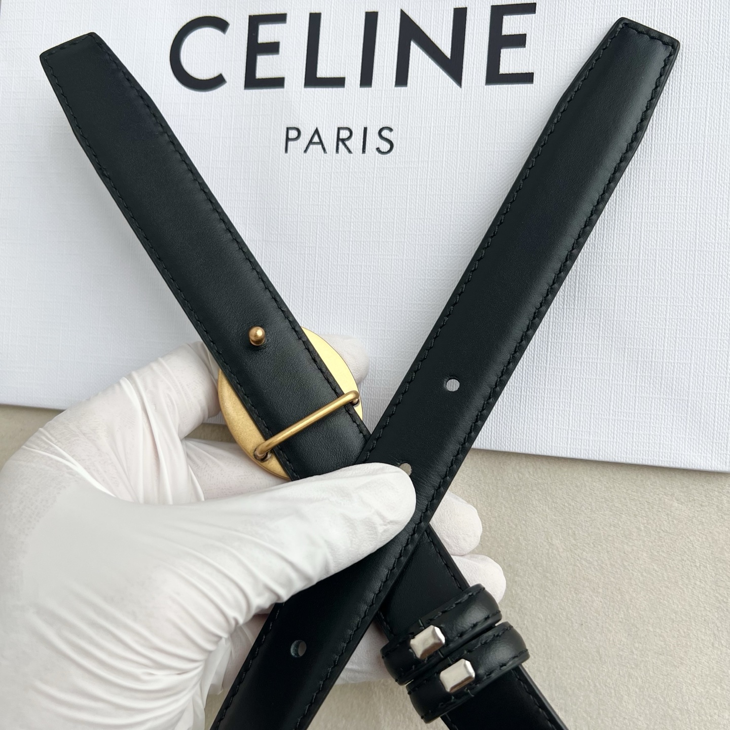 -Celin e新品纯铜扣女士腰带 意大利进口小牛皮 宽度2.5。