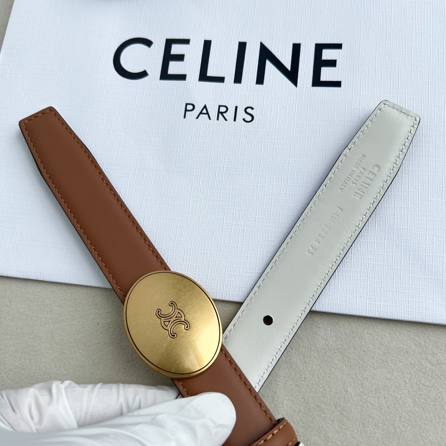 -Celin e新品纯铜扣女士腰带 意大利进口小牛皮 宽度2.5。