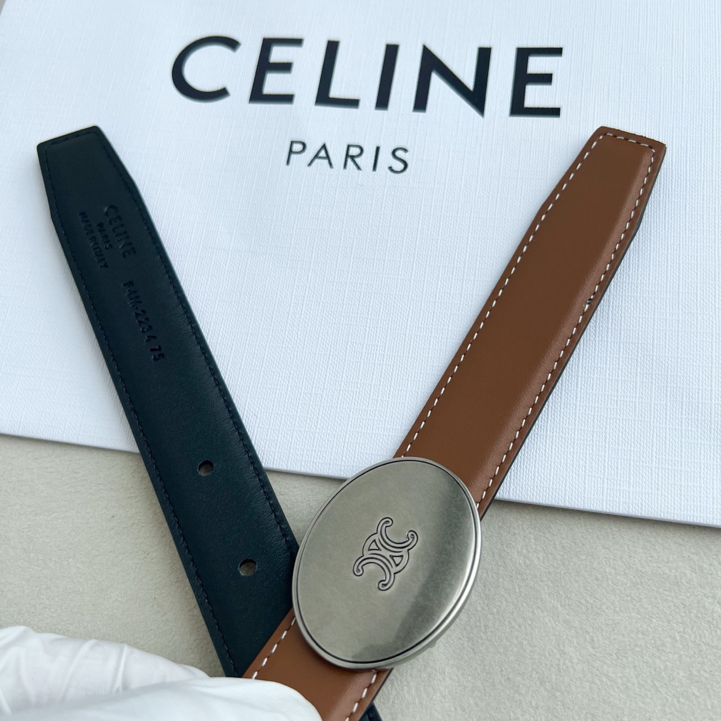 -Celin e新品纯铜扣女士腰带 意大利进口小牛皮 宽度2.5。