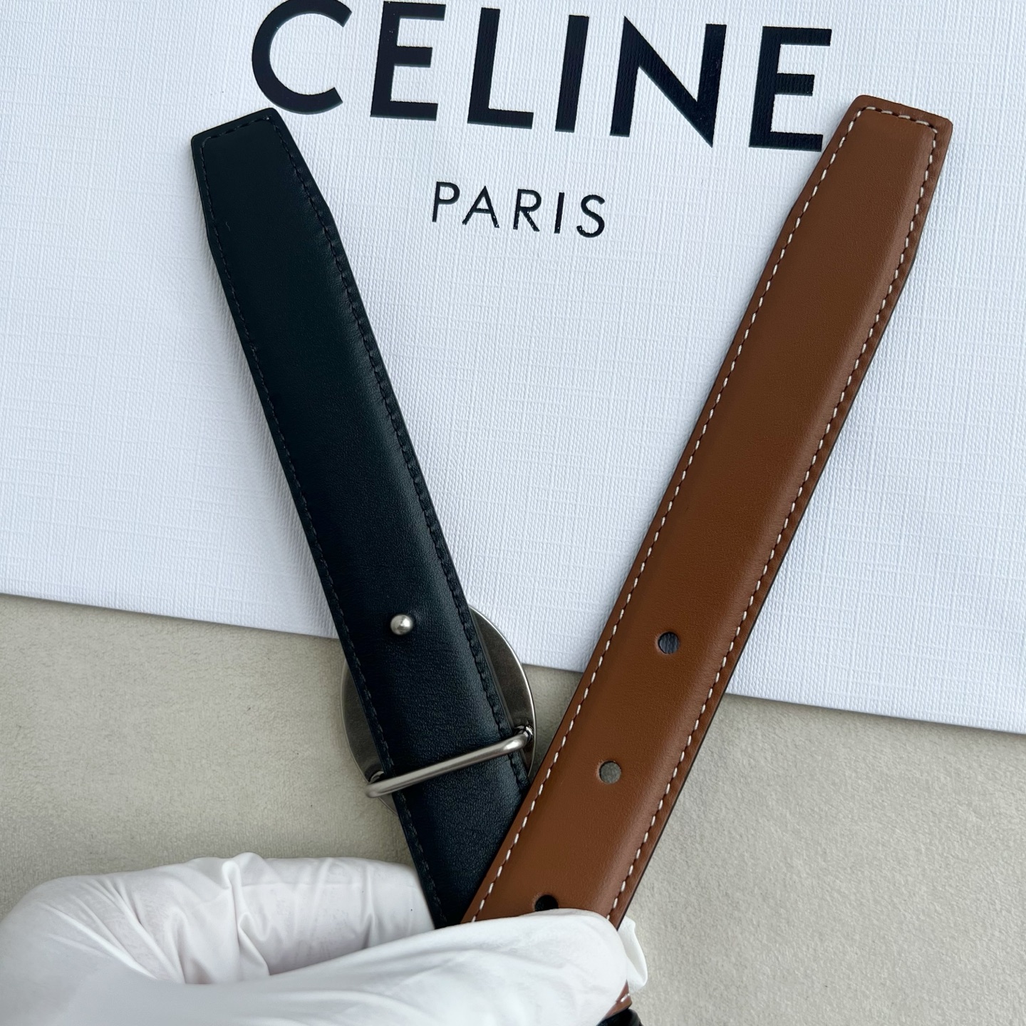 -Celin e新品纯铜扣女士腰带 意大利进口小牛皮 宽度2.5。