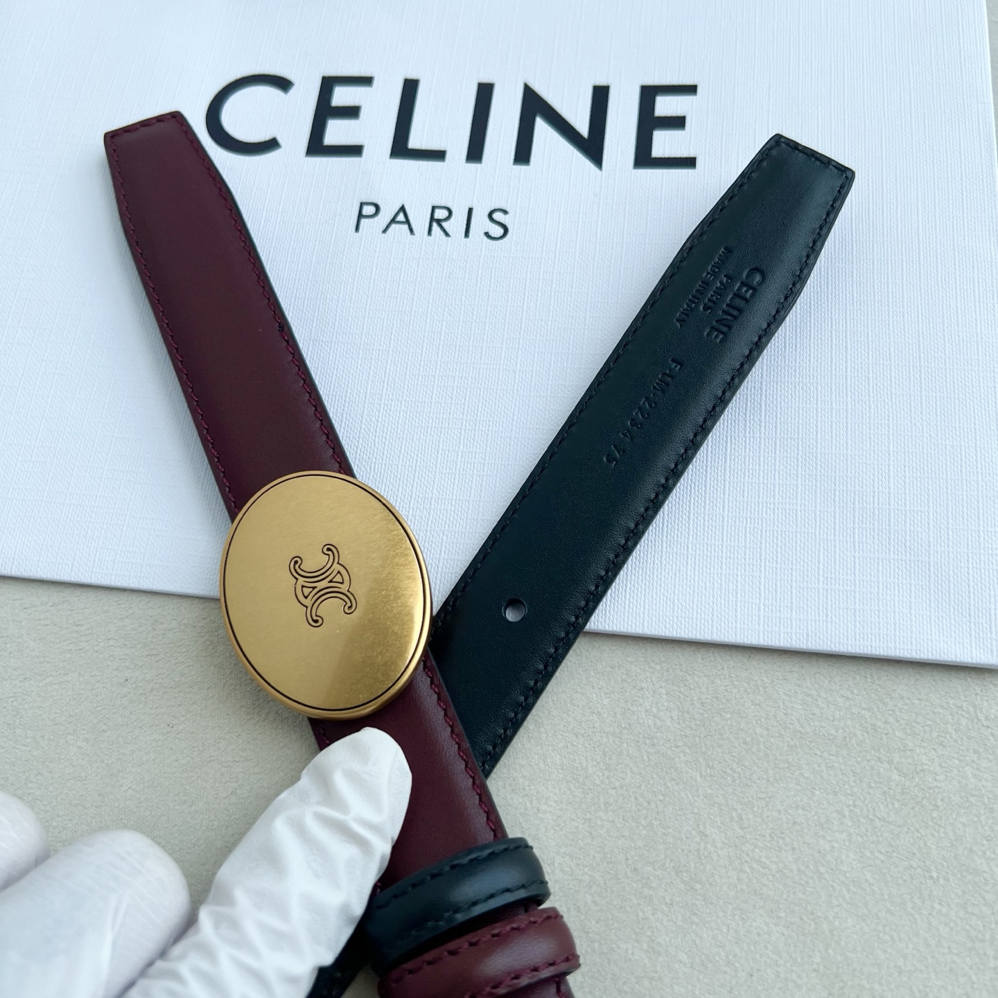 -Celin e新品纯铜扣女士腰带 意大利进口小牛皮 宽度2.5。