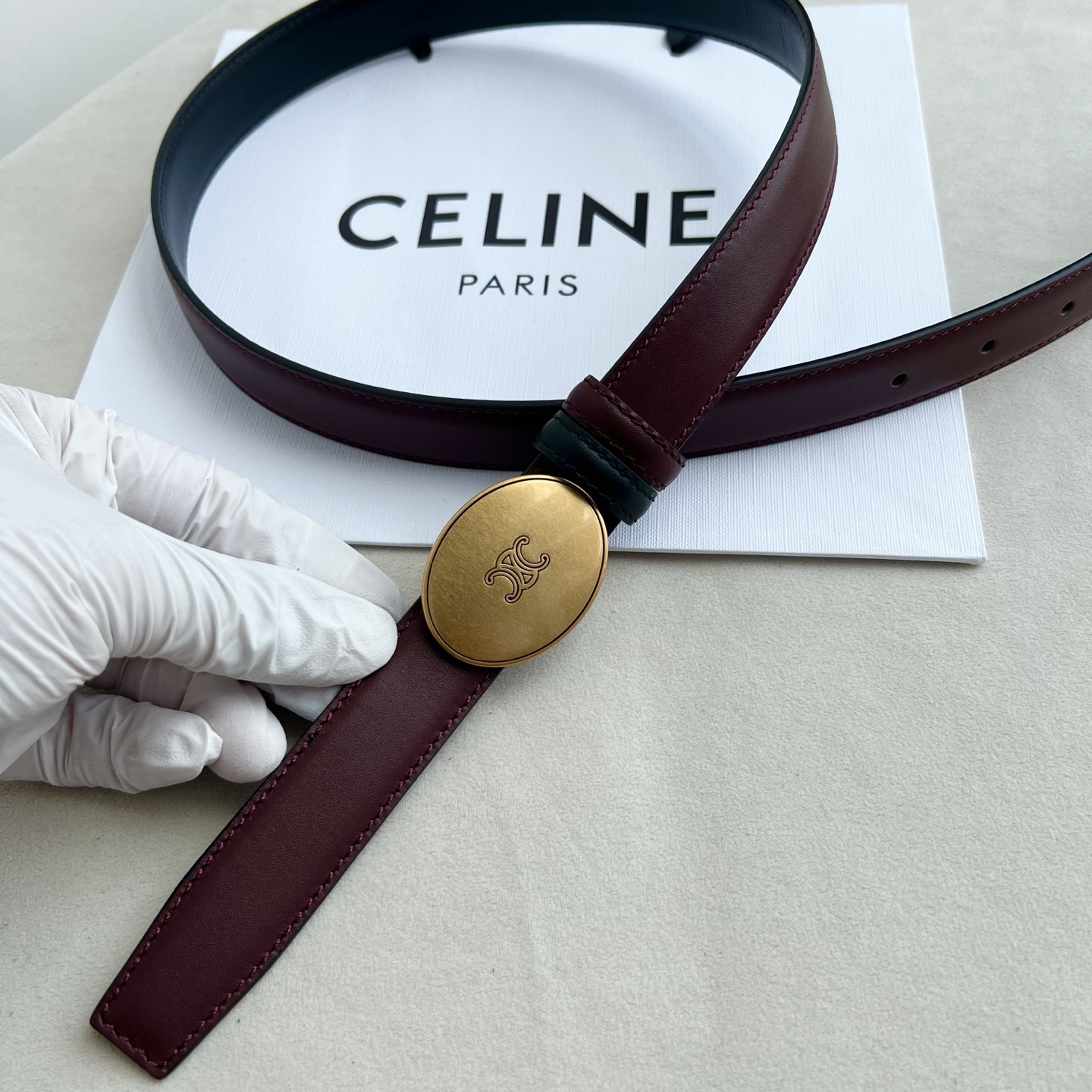 -Celin e新品纯铜扣女士腰带 意大利进口小牛皮 宽度2.5。