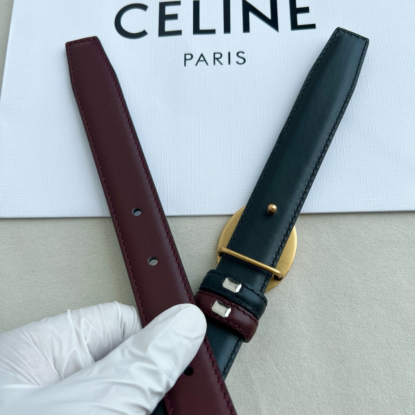 -Celin e新品纯铜扣女士腰带 意大利进口小牛皮 宽度2.5。