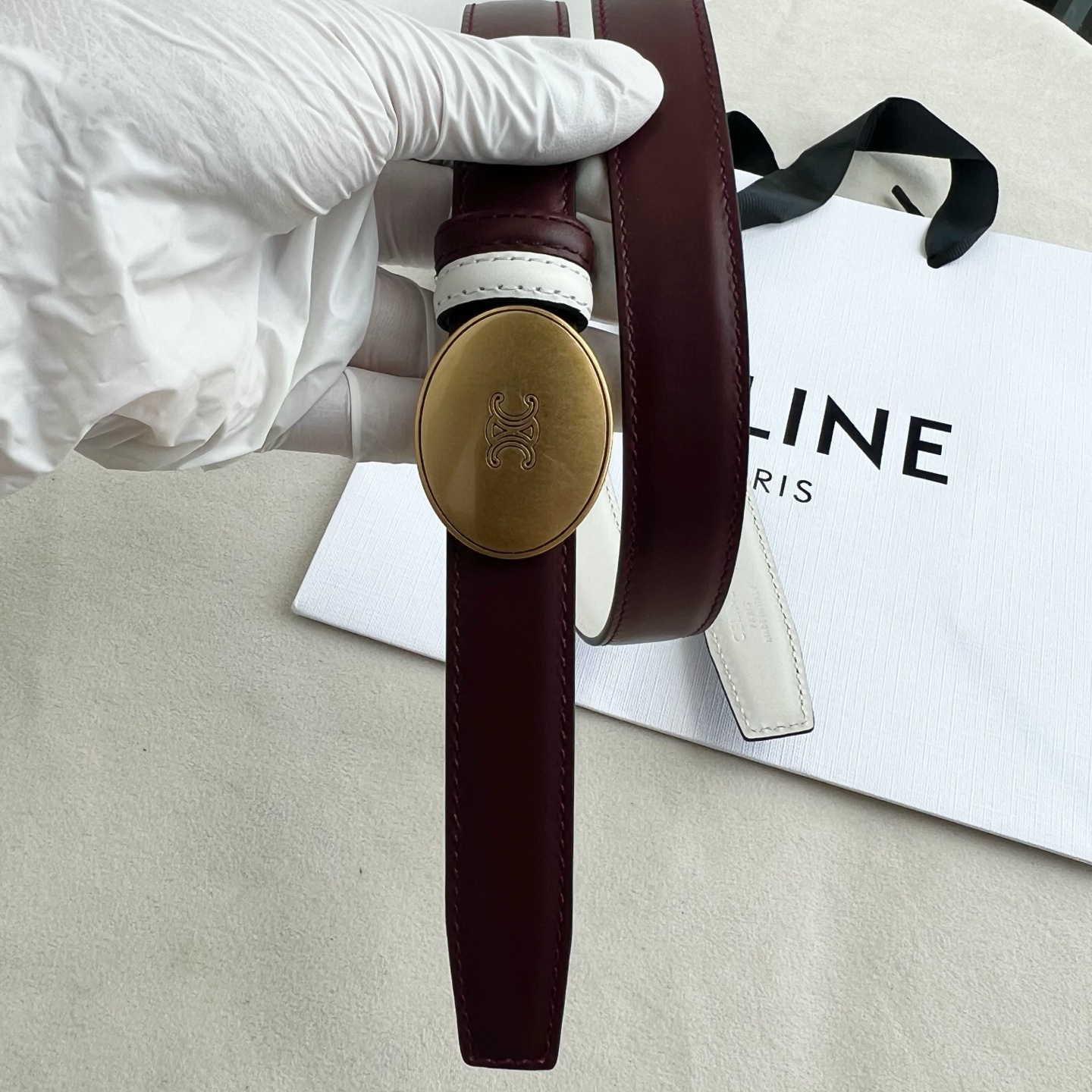 -Celin e新品纯铜扣女士腰带 意大利进口小牛皮 宽度2.5。
