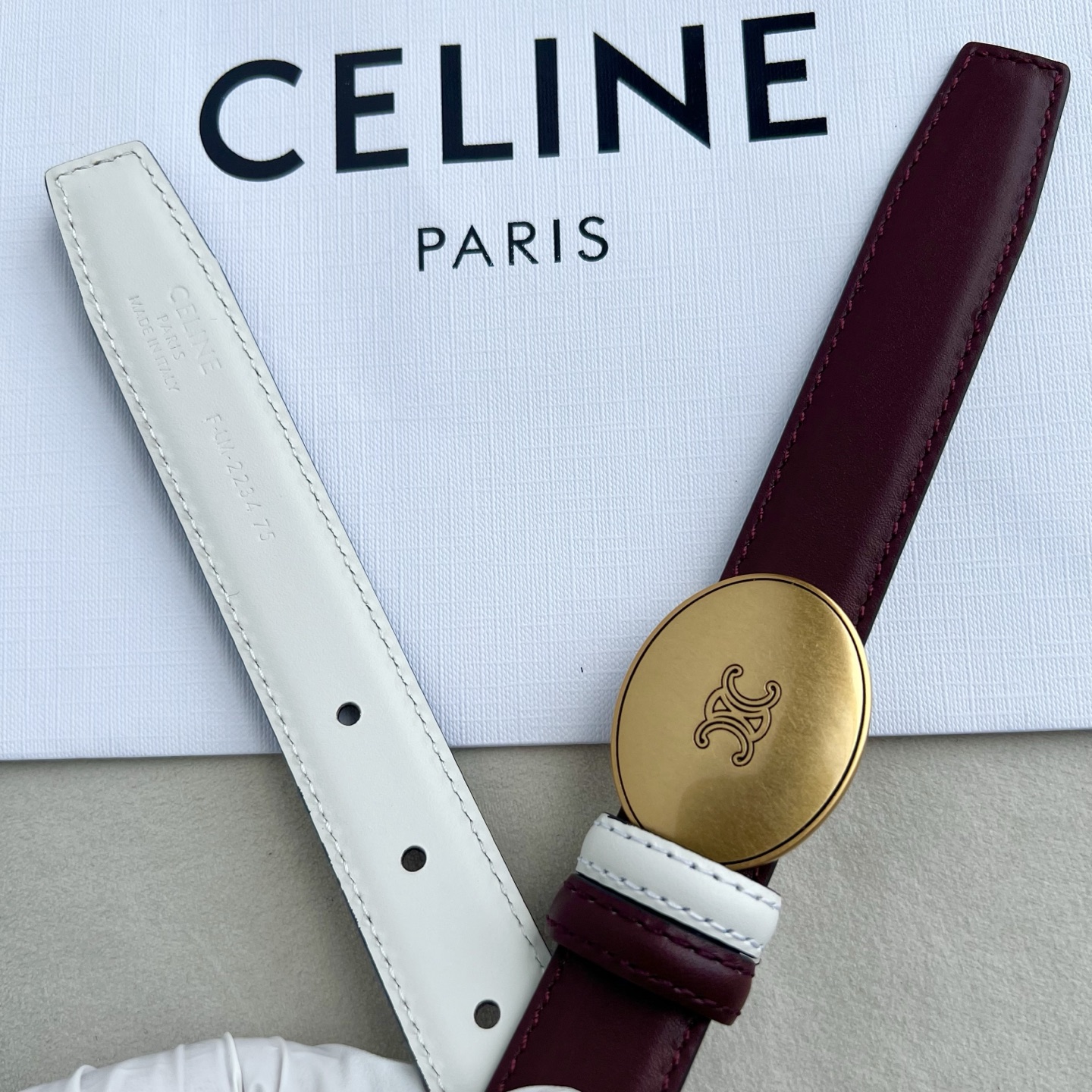 -Celin e新品纯铜扣女士腰带 意大利进口小牛皮 宽度2.5。