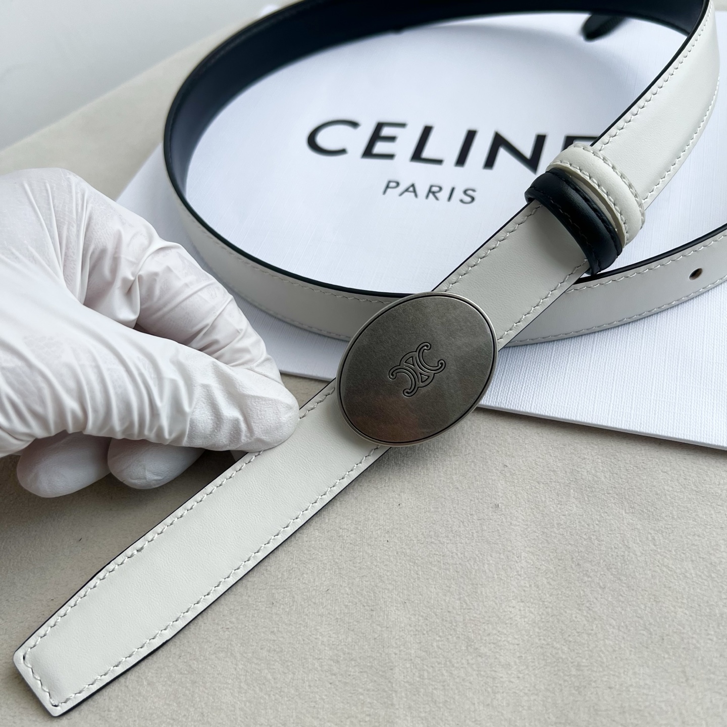 -Celin e新品纯铜扣女士腰带 意大利进口小牛皮 宽度2.5。