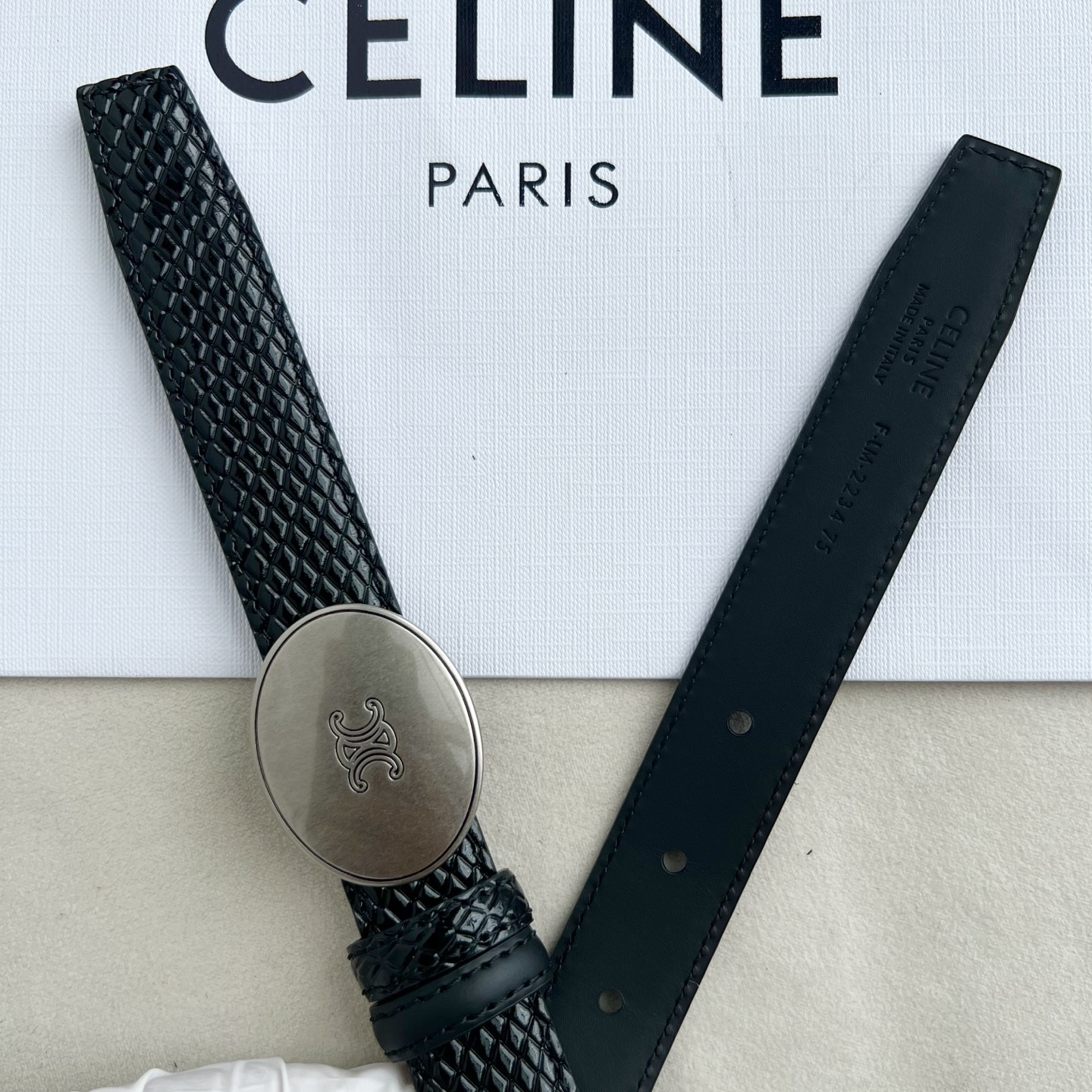-Celin e新品纯铜扣女士腰带 意大利进口小牛皮 宽度2.5。