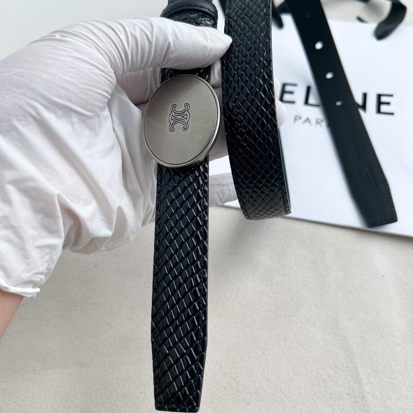 -Celin e新品纯铜扣女士腰带 意大利进口小牛皮 宽度2.5。