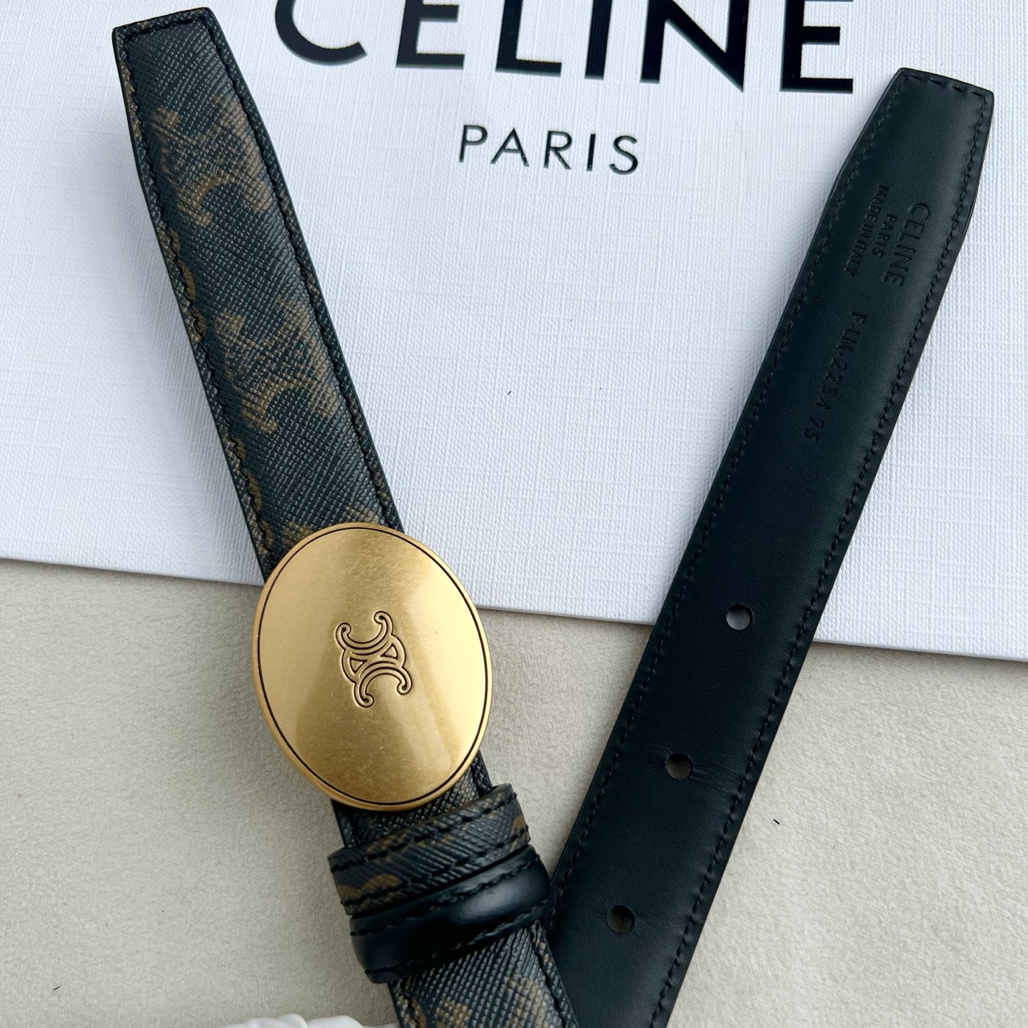 -Celin e新品纯铜扣女士腰带 意大利进口小牛皮 宽度2.5。
